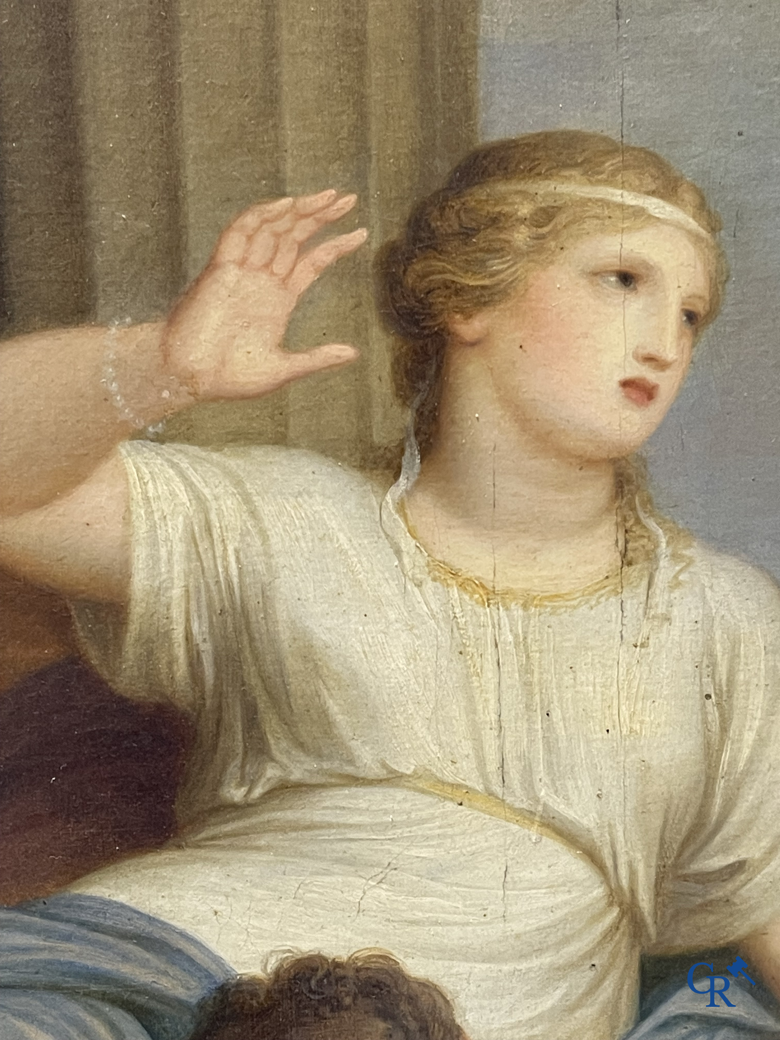 Andries Cornelis Lens (1739-1822) Olie op doek. Schilderij in de typische neoklassieke stijl.