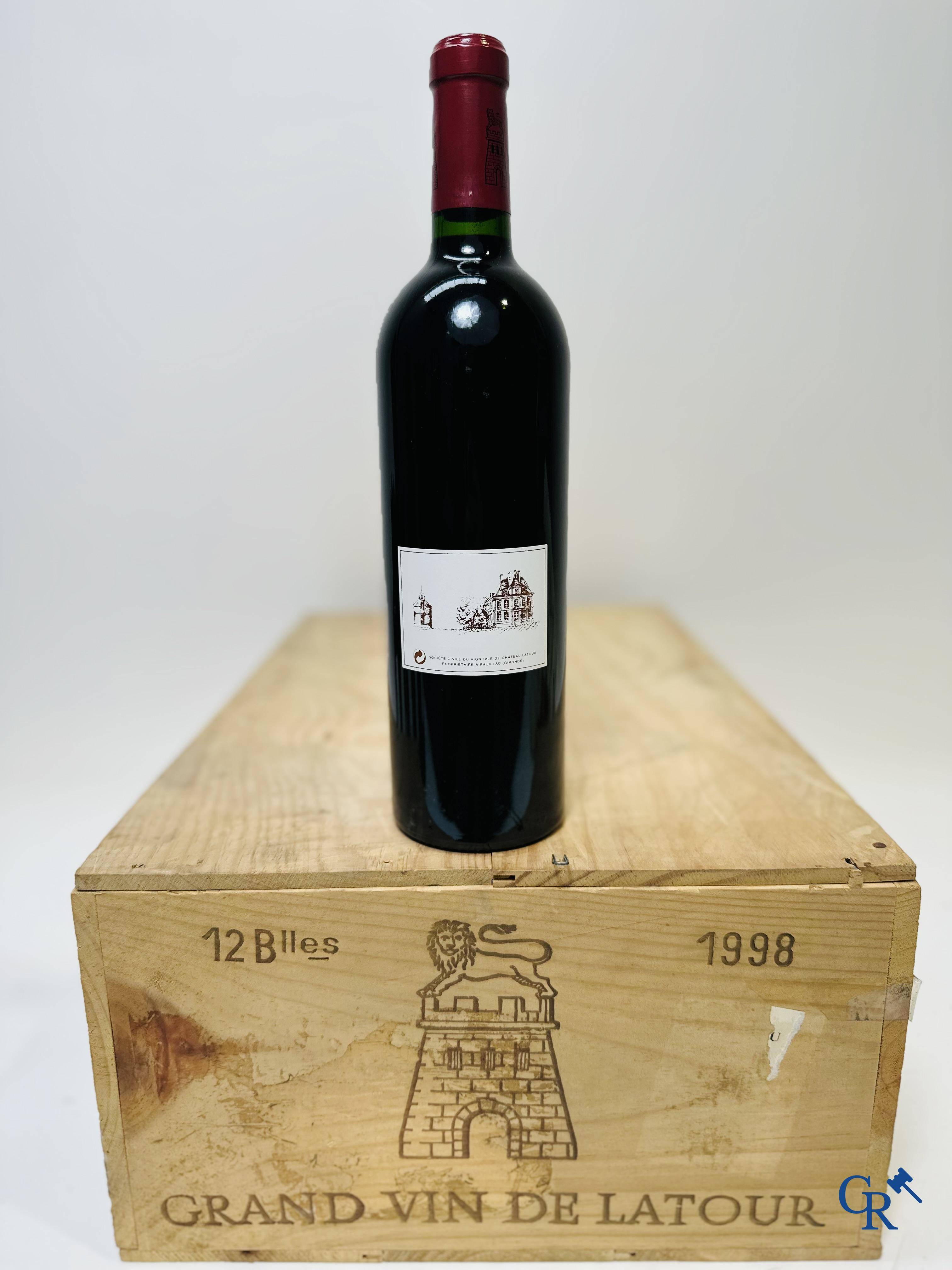 Wijn - Bordeaux: Château Latour 1998, 0,75L. Rouge. 1er Grand Cru Classé. 12 flessen.