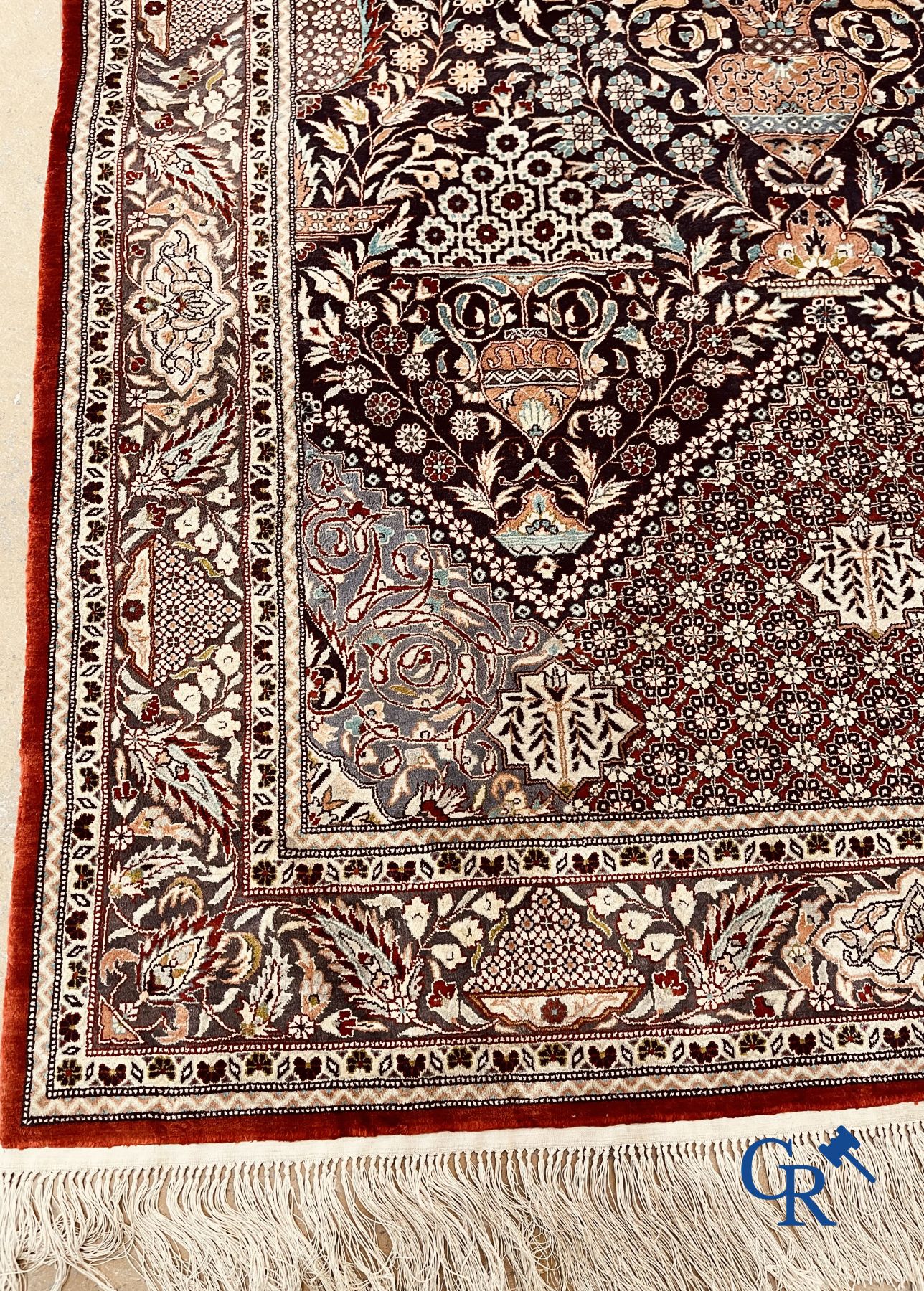 Carpet: Oriental carpet wool and silk