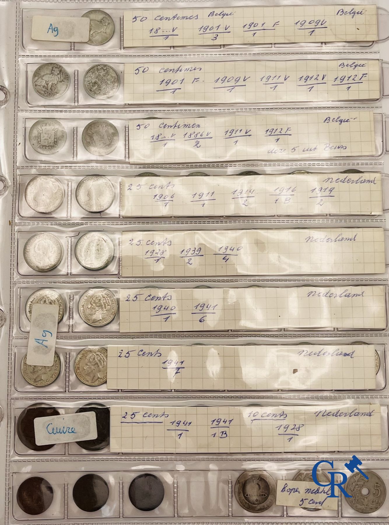 Silver coins: Leopold I and others.