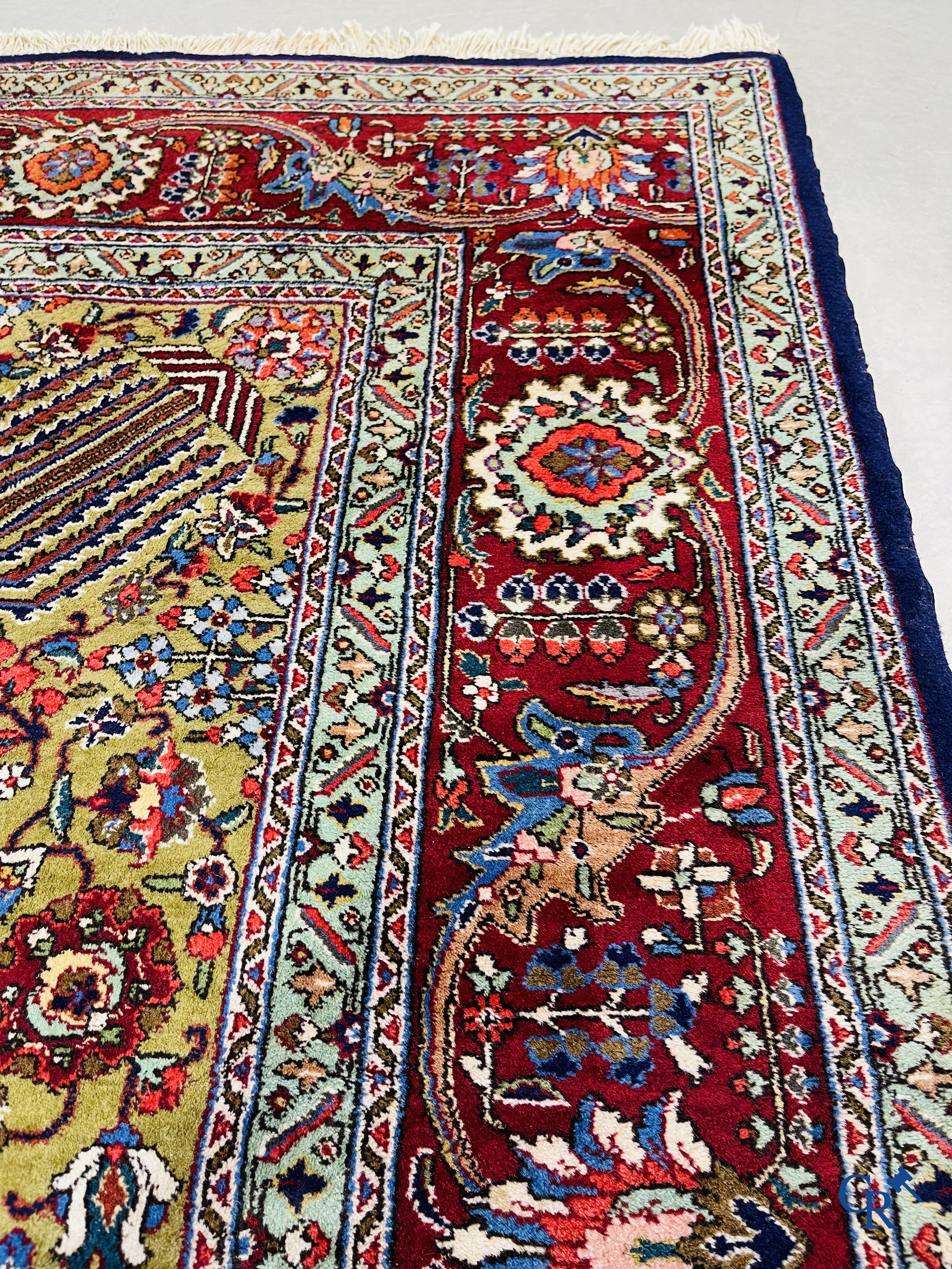 Tapis d'Orient: Tabriz Iran, tapis perse. Grand tapis noué à la main.