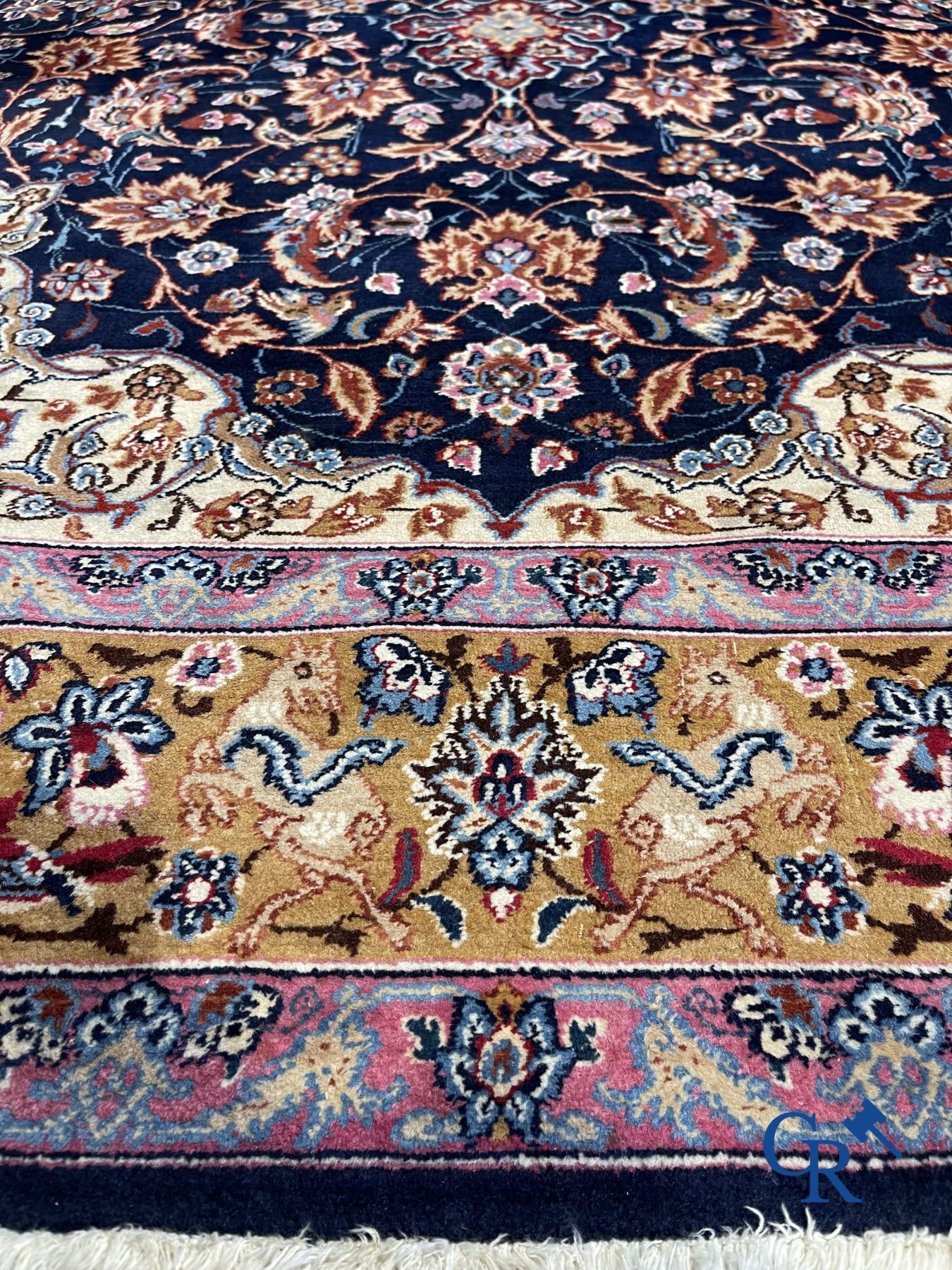 Oriental carpets: Isfahan, Iran. Large hand-knotted Persian carpet.