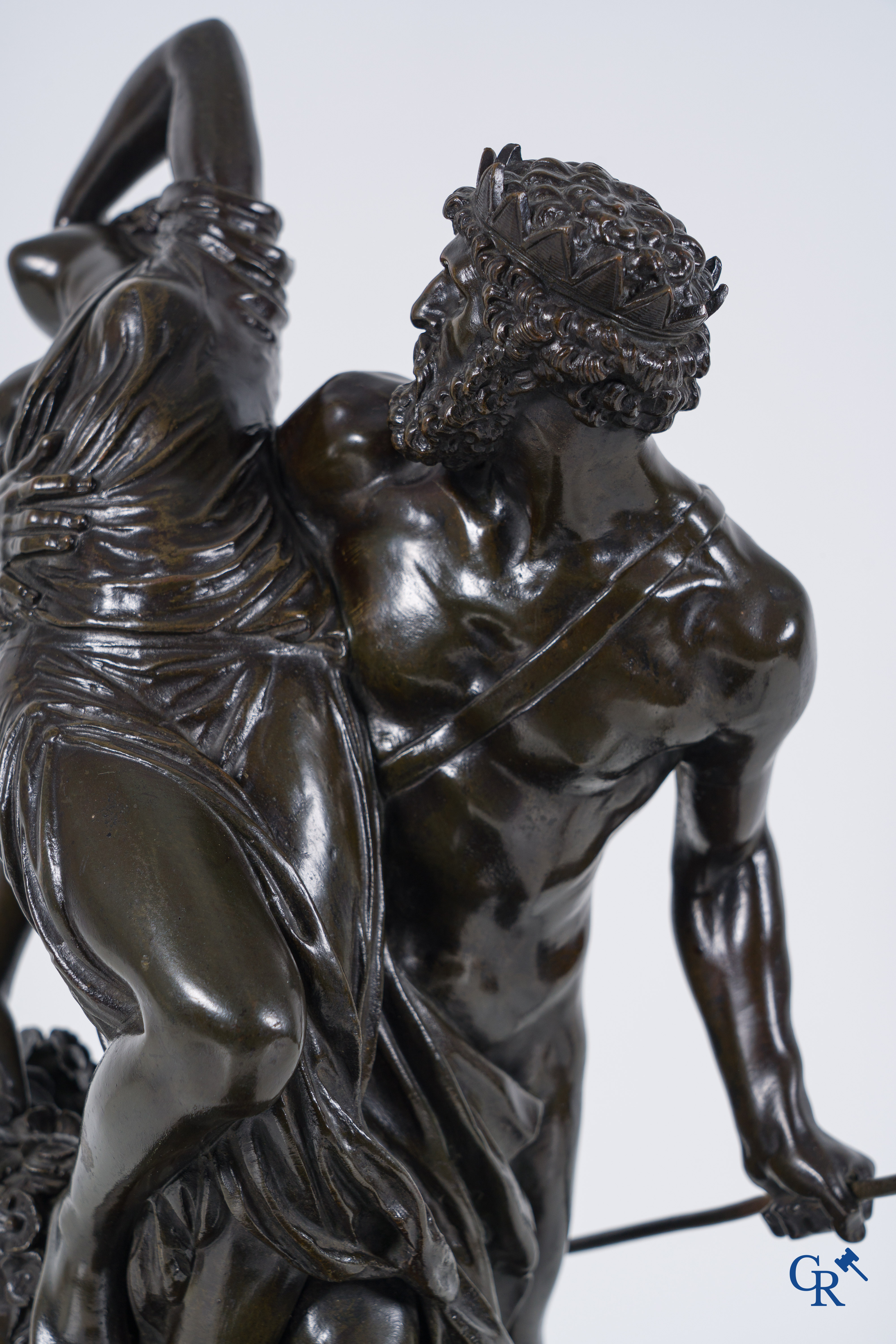 Simon Louis Boizot (1743-1809) The abduction of Proserpine by Pluto, Bronze statue on a marble pedestal. 19th century.