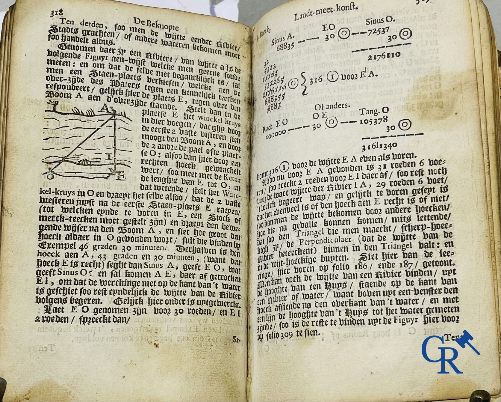 Early printed books: Mattheus Van Nispen. De Beknopte Lant-Meet-Konst. With Mattheus de Vries, in Dordrecht. 1708.