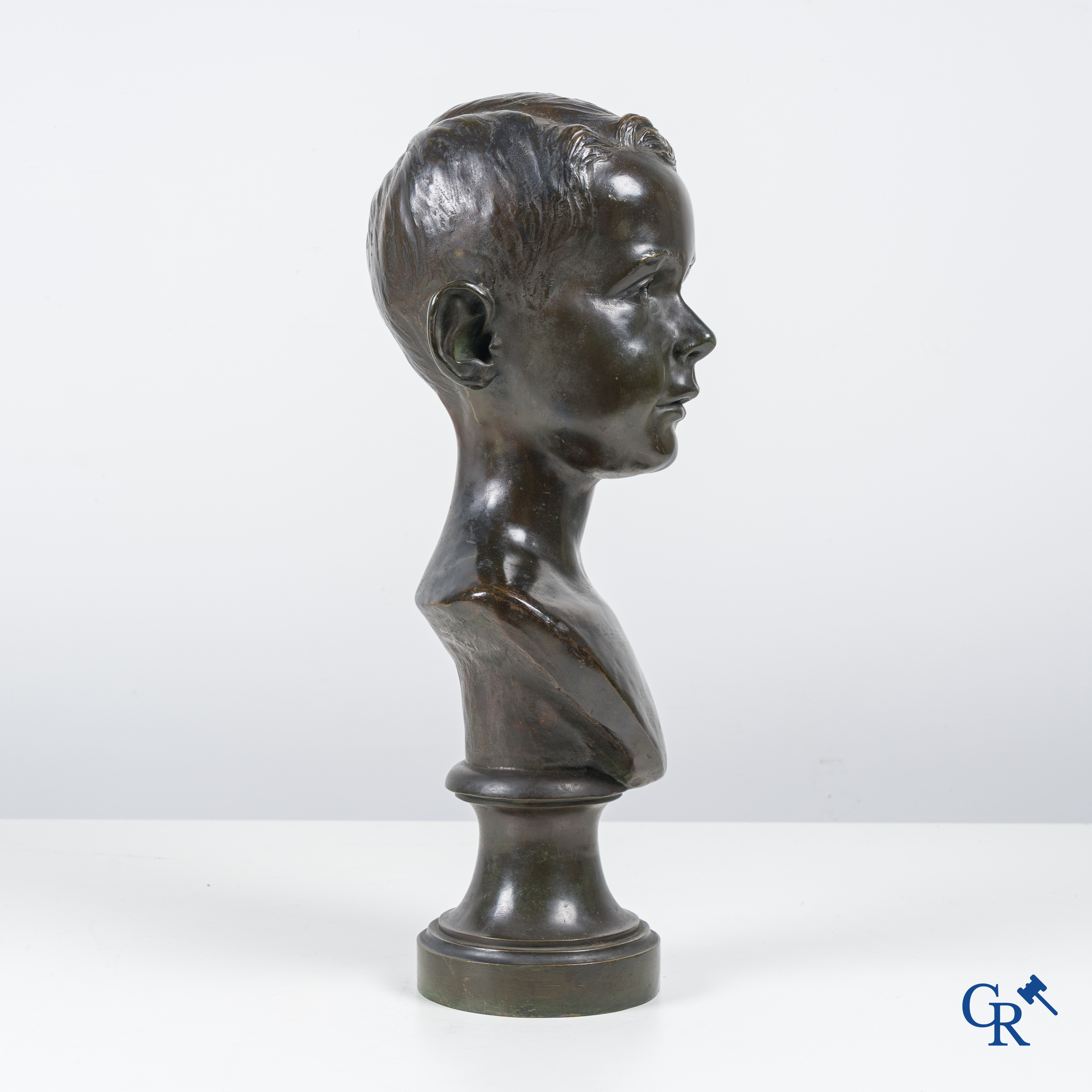 R. De La Boulaye, Bronze bust of a young man. Signed and dated 1913.