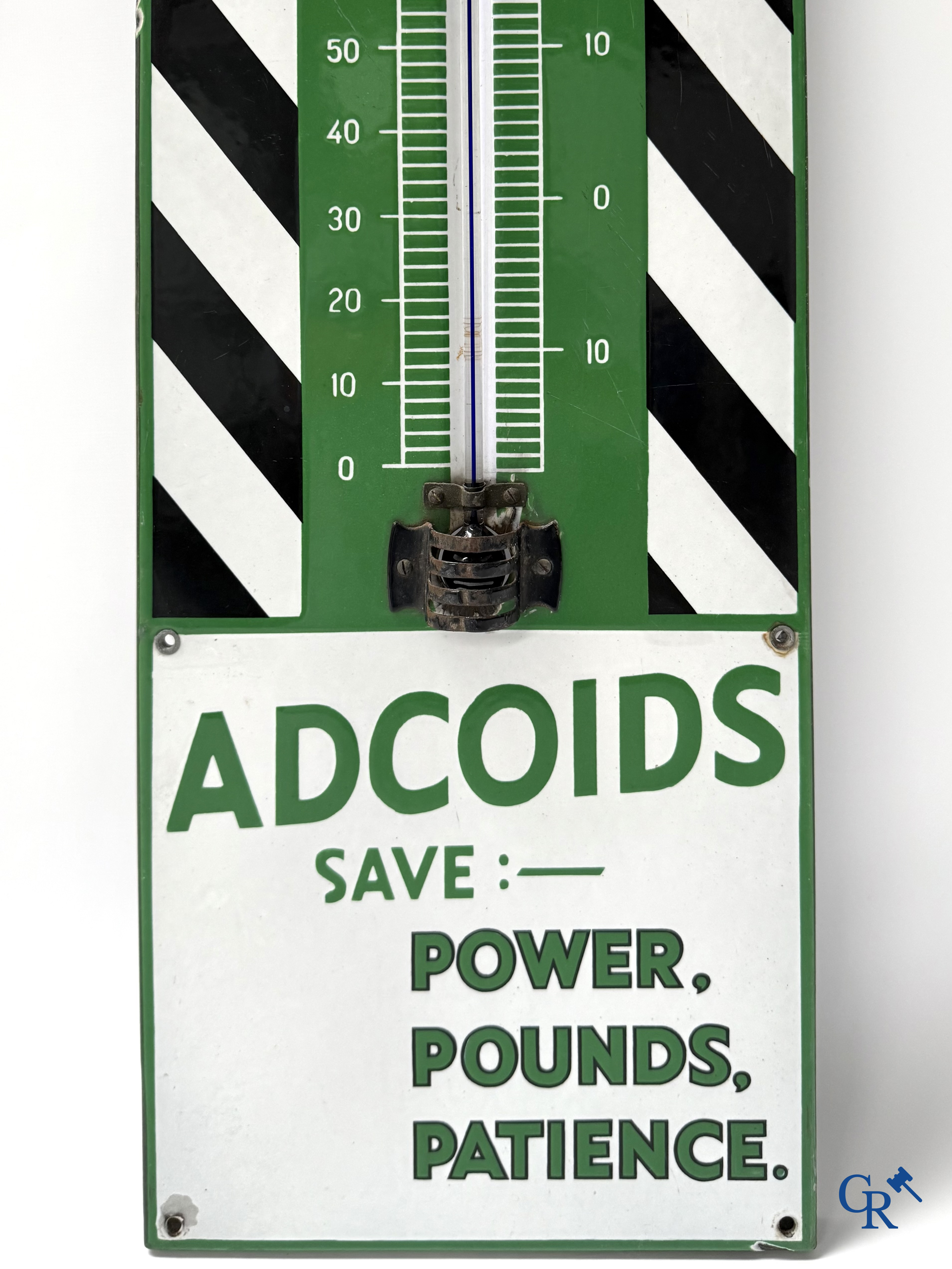 Duckham's Motor Oil. "Best in the World" Prachtig geëmailleerde reclame thermometer. Engelse makelij.