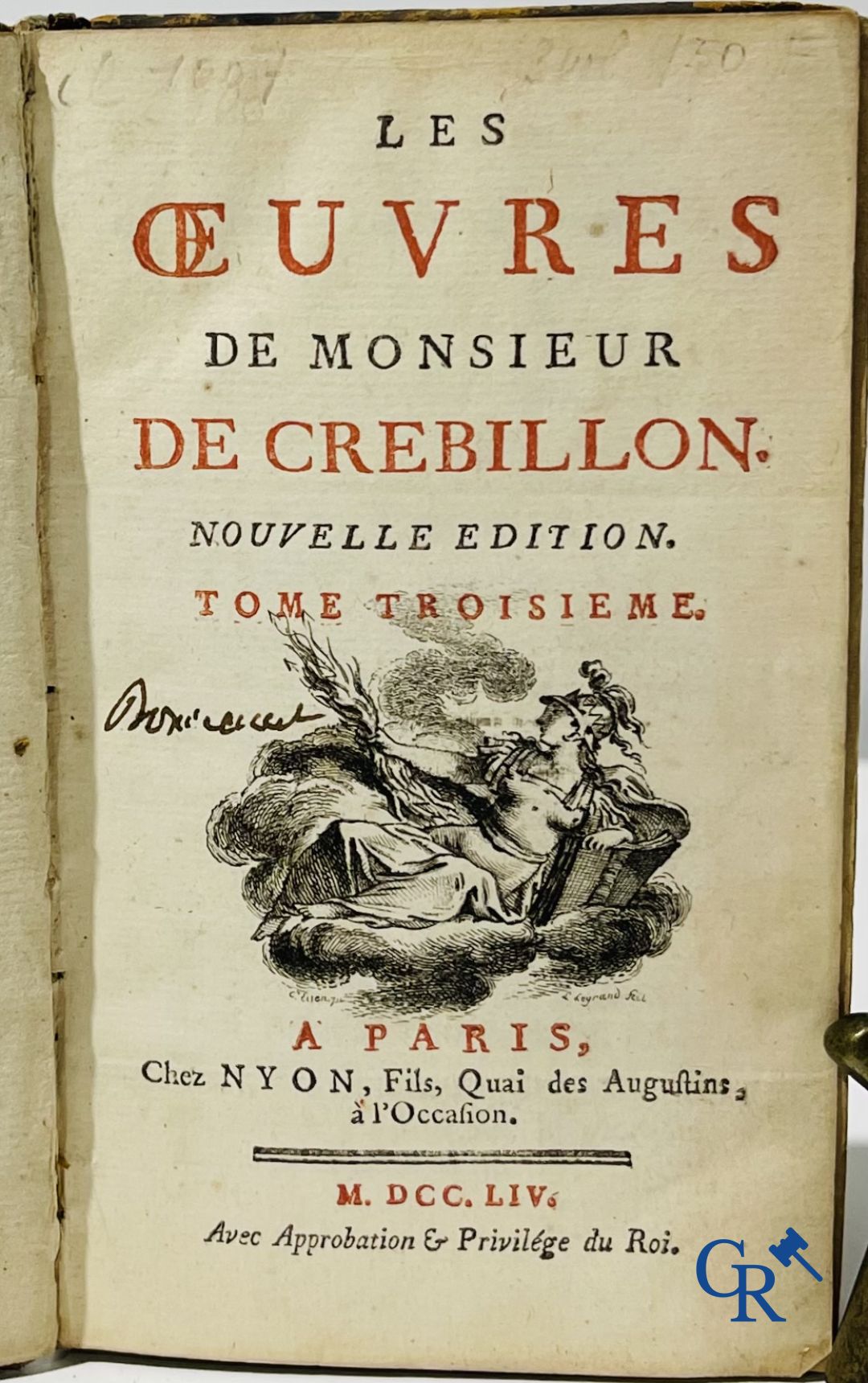 Early printed books: Abbé de Fontenay (4 volumes) 1774 and Les oeuvres de monsieur de Crébillon (3 volumes) 1754.