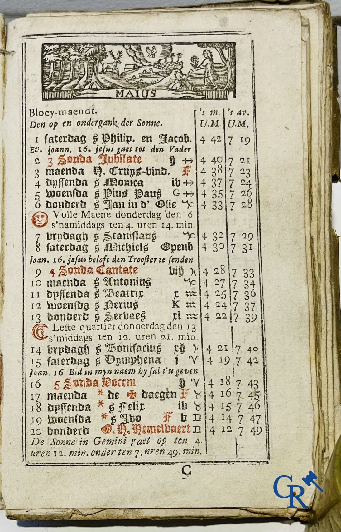 Livres anciens : Jan Van Raedersterre, Den nieuwen Vlaemschen comptoir Almanach. 1773 Petrus Joannes Vereecken.