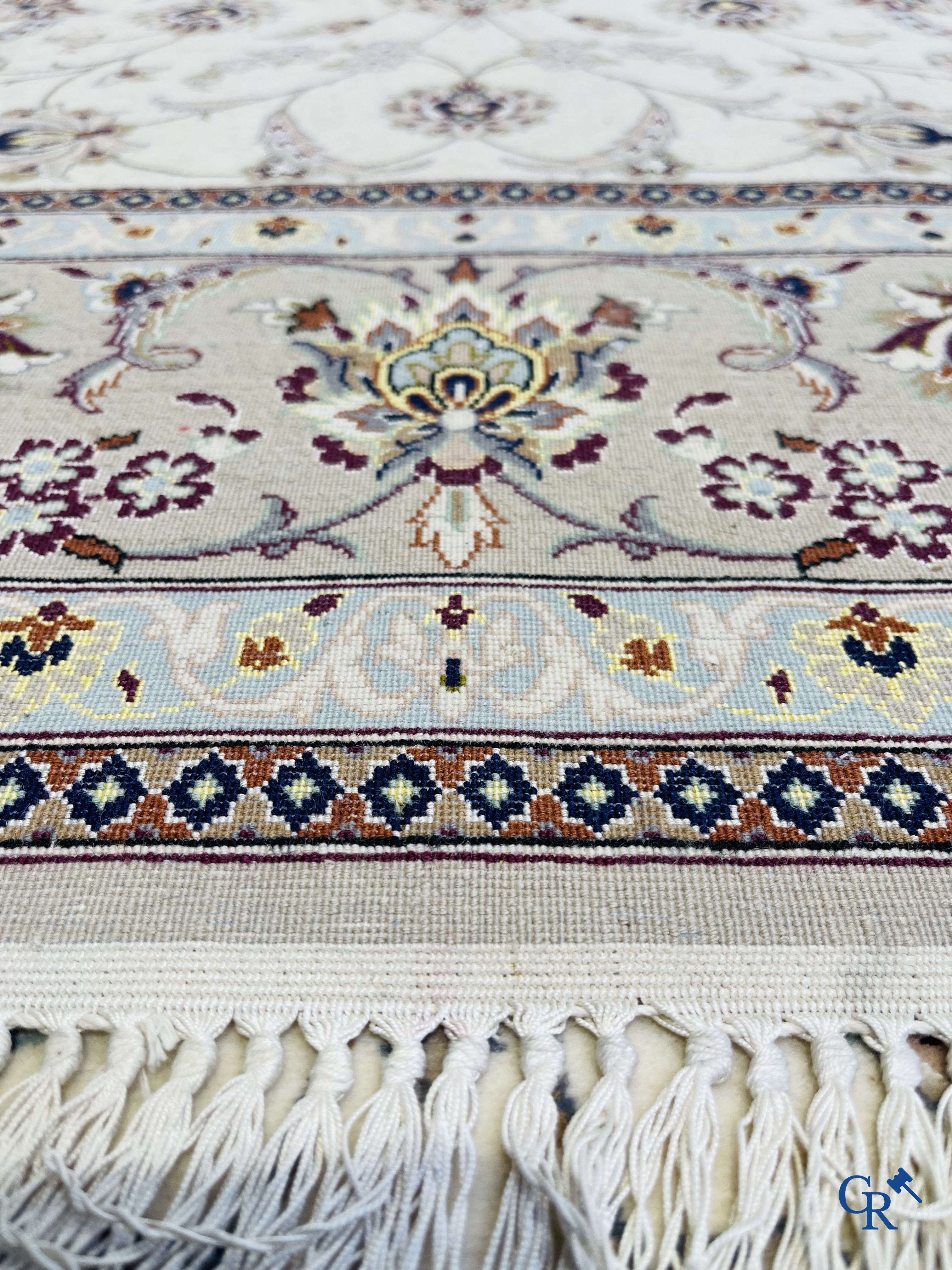 Persian carpets. Fine knotted Nain carpet with floral decor.