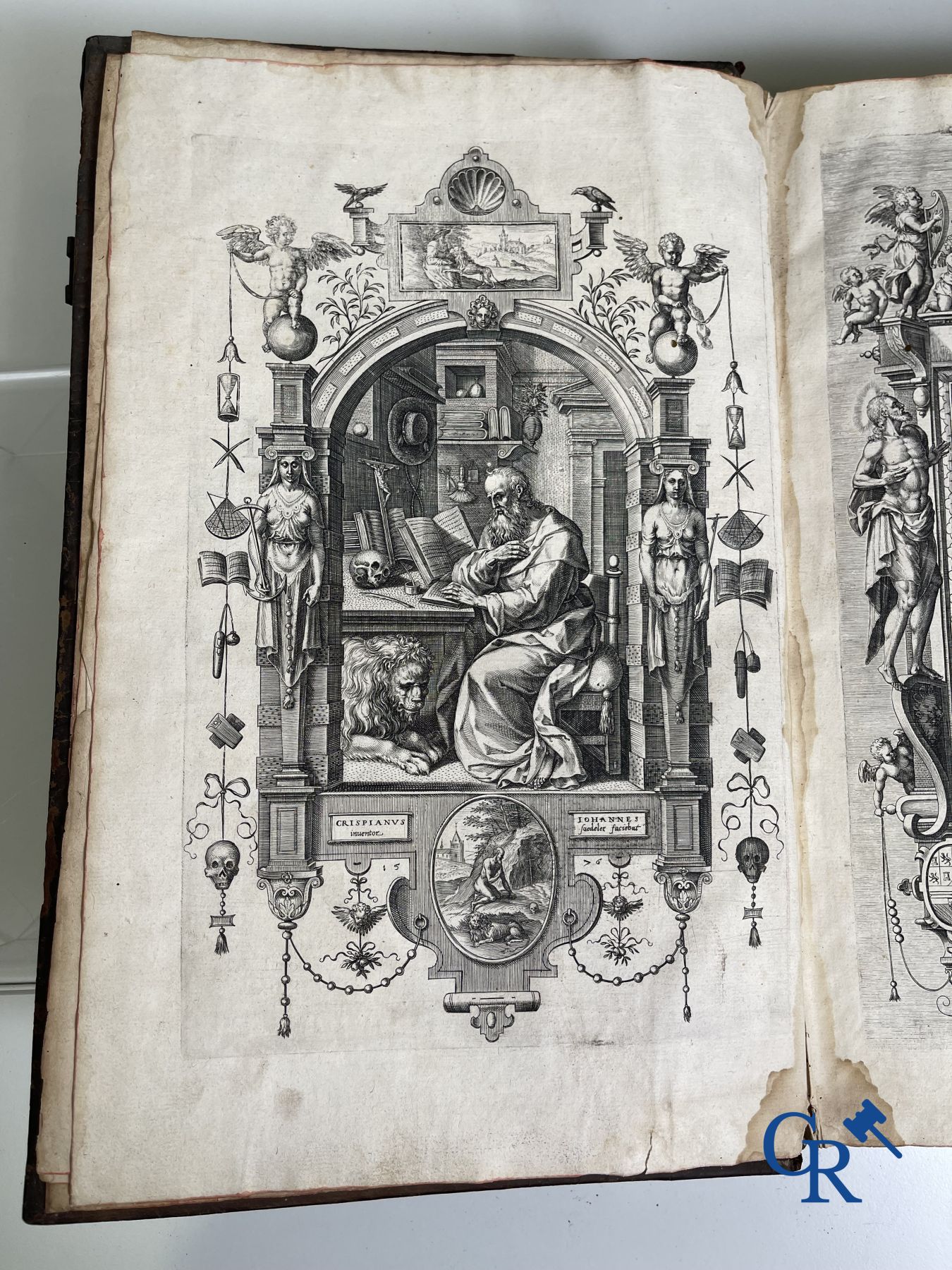 Livres anciens: Les œuvres de Saint Jérôme, Mariani Victorij Reatini. Atelier Plantijn (1578-1579), Anvers.