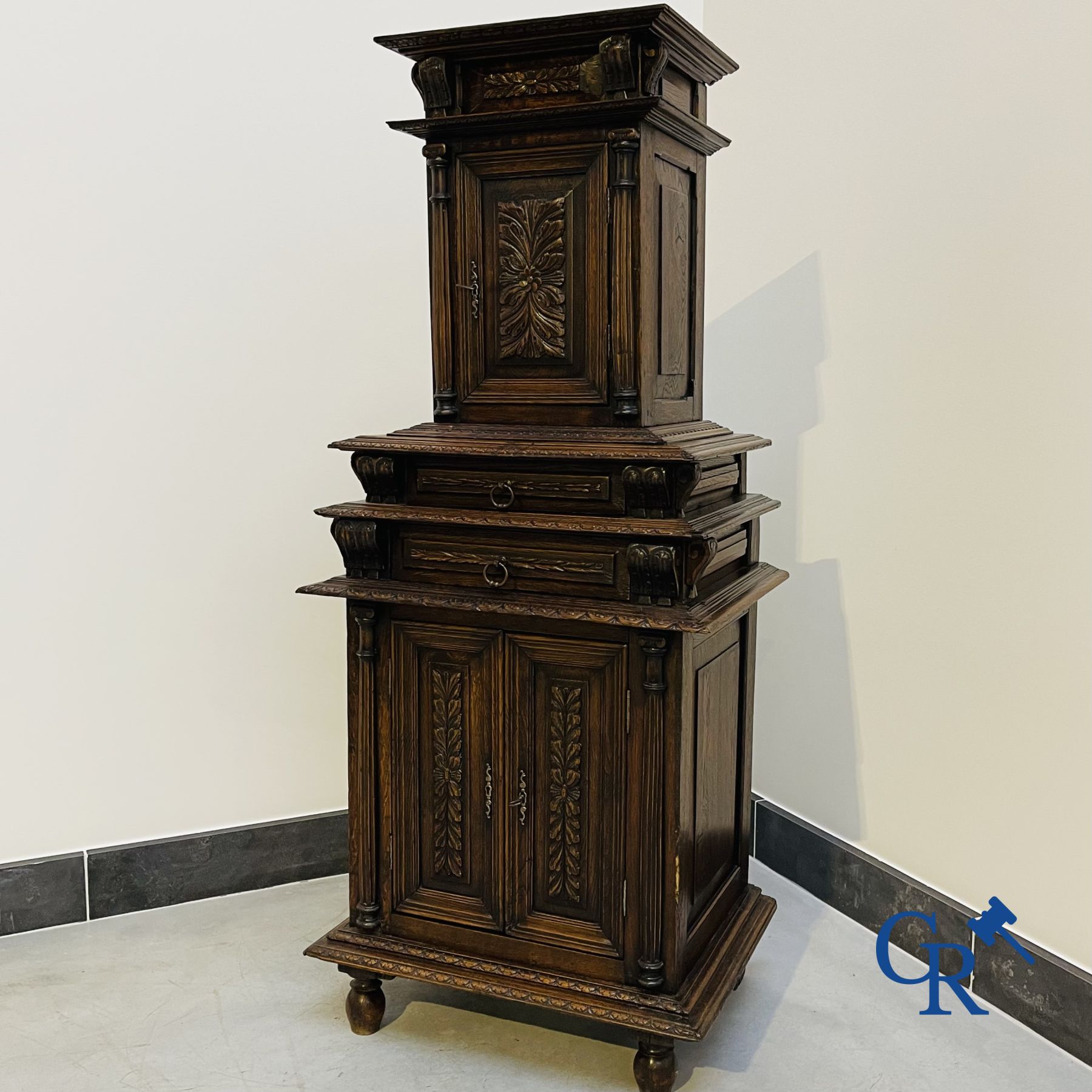 Furniture: An oak sacristy credence.