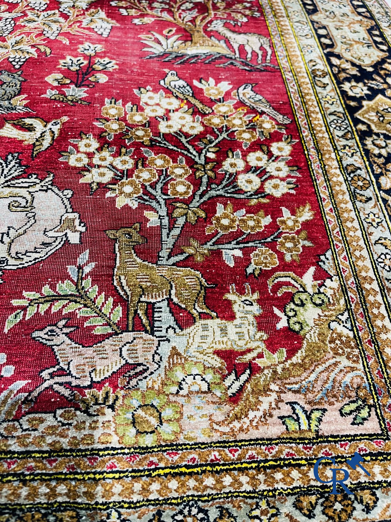 Oriental carpets: Ghoum. 2 Oriental carpets in silk.