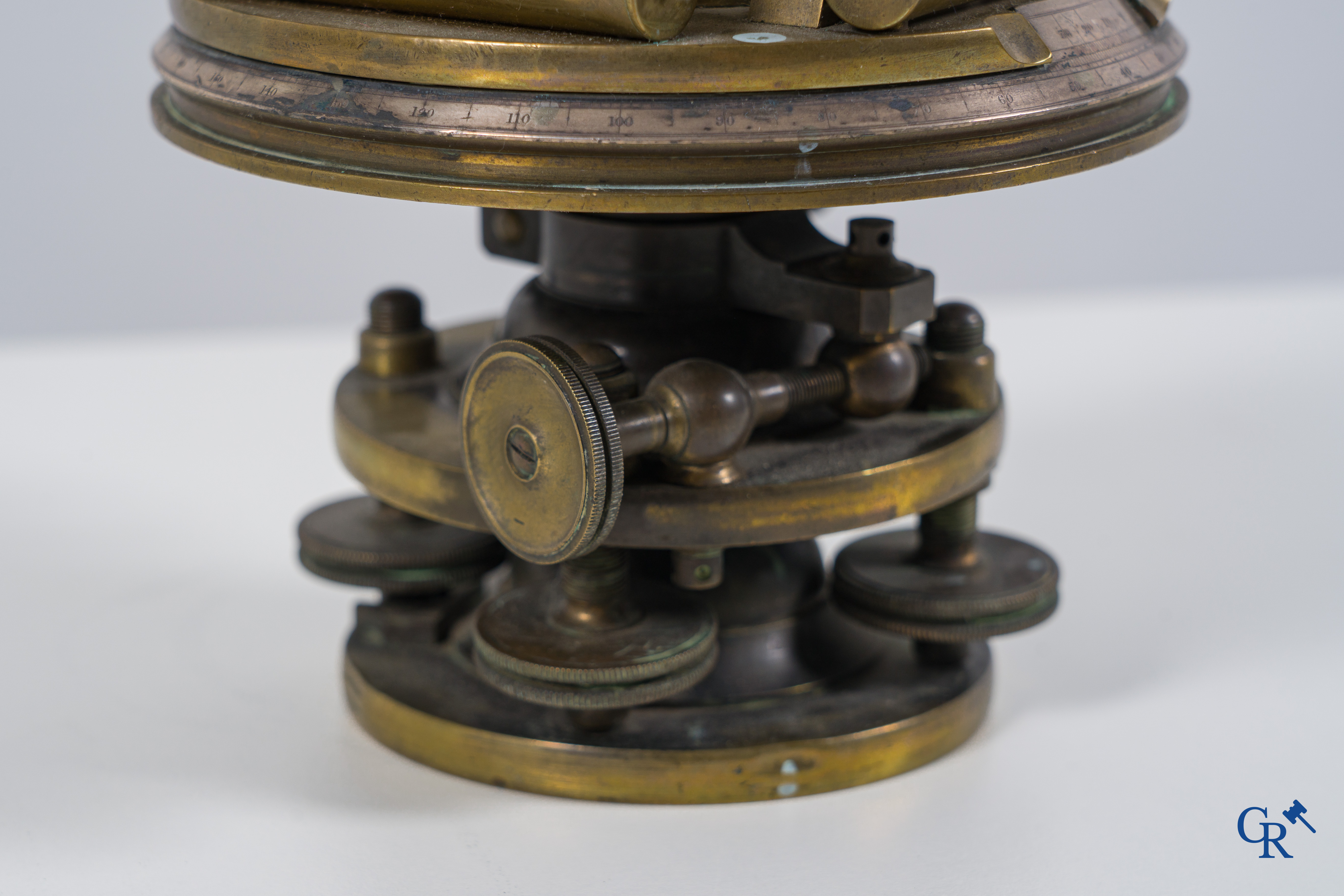 Scientific objects: A theodolite made by Troughton & Simms in London.