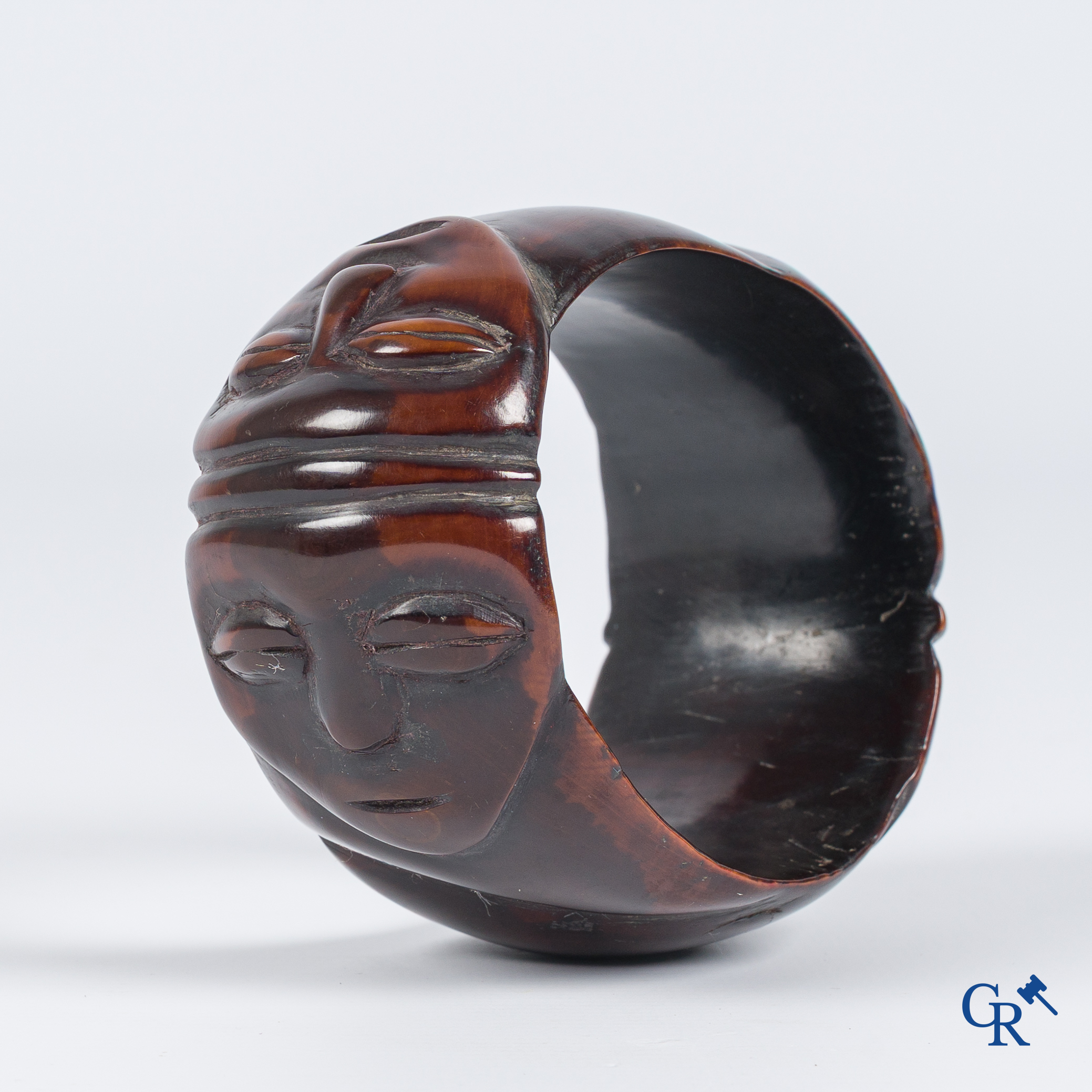 Tribal Art. An African fine carved Bangle bracelet.