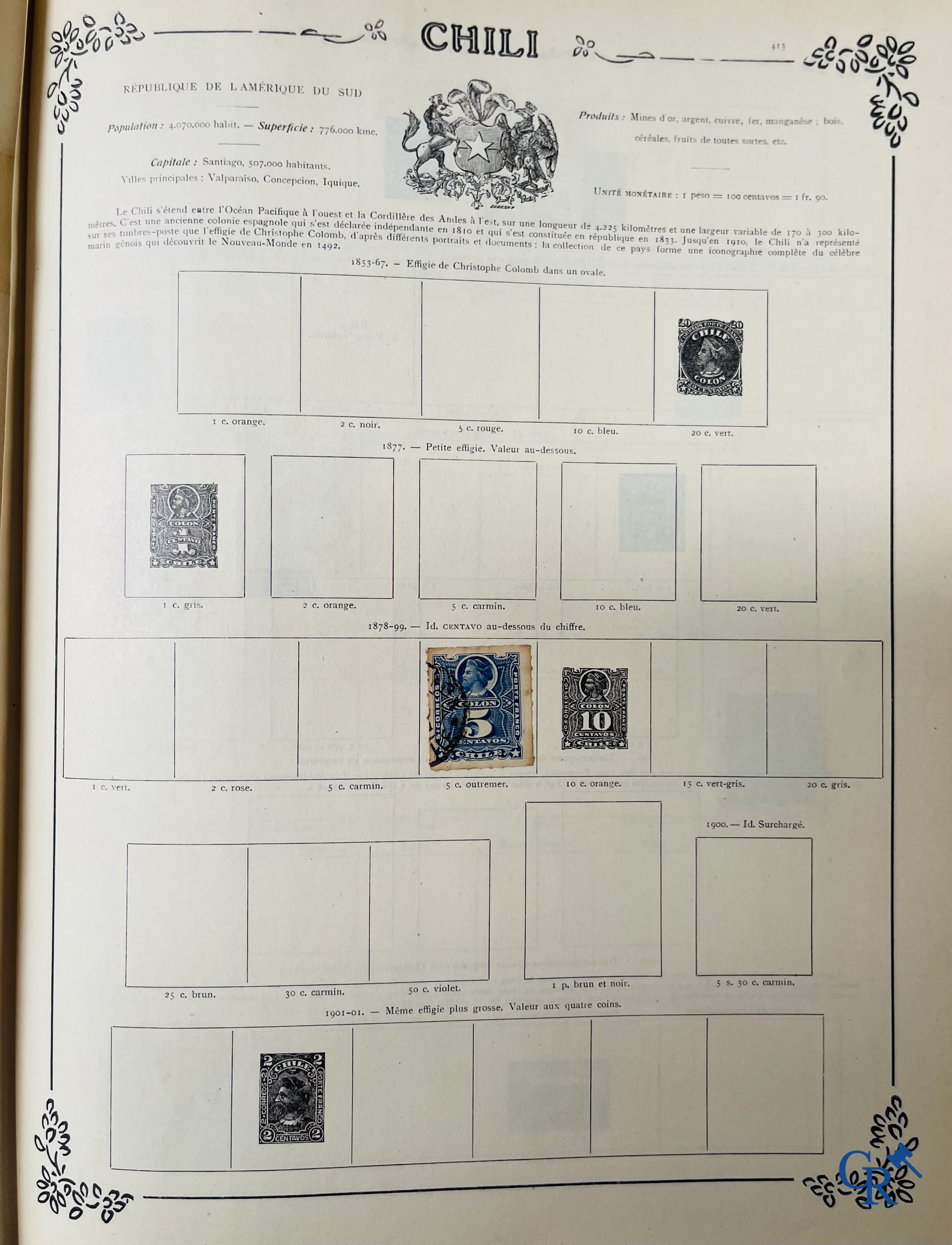 Philately. Yvert & Tellier. Album Historique & Géographique de Timbres-Poste des cinq Parties du Monde. 9ème Edition.