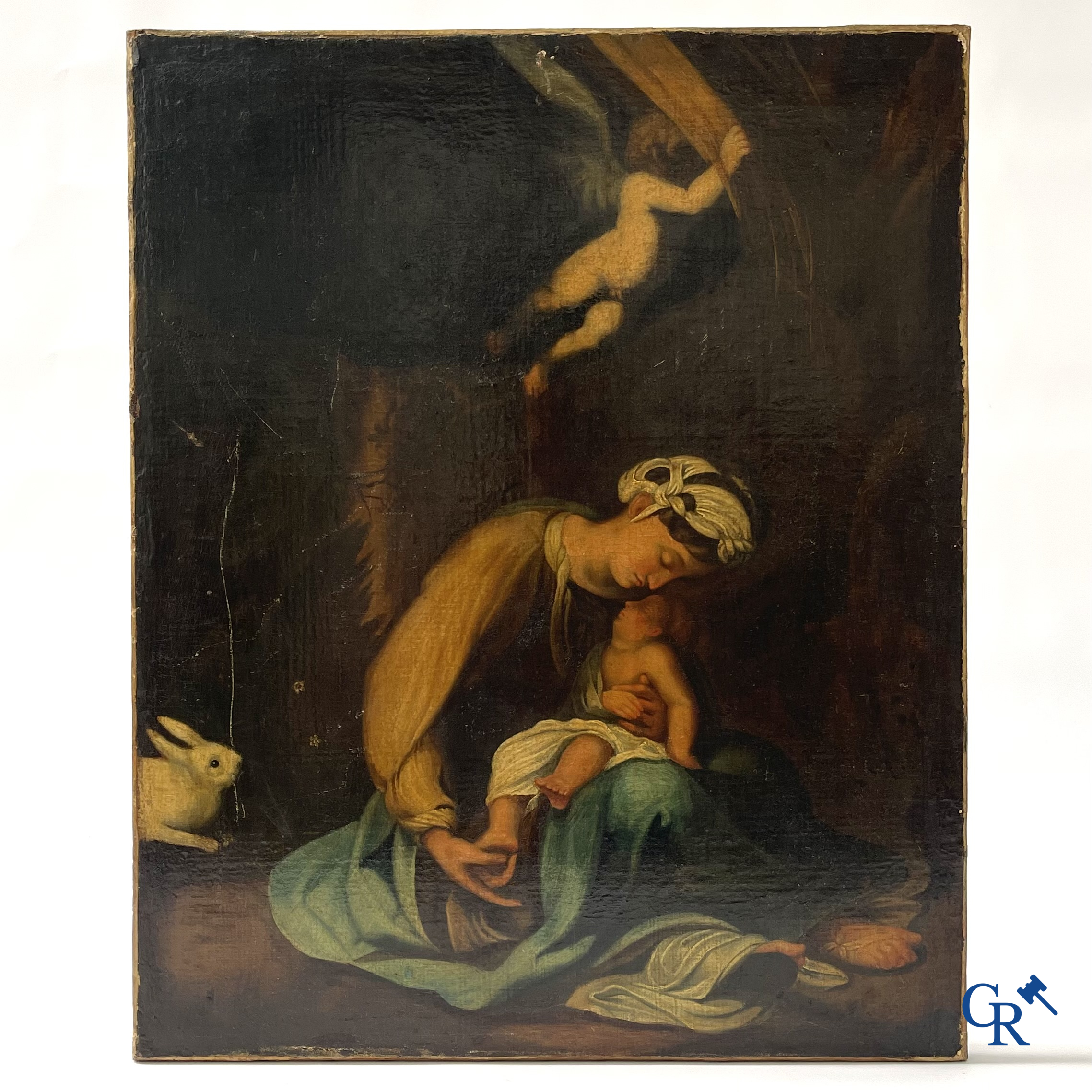 French school, La Zingarella, after Antonio da Corregio. Oil on canvas. Late 18th - Early 19th century.