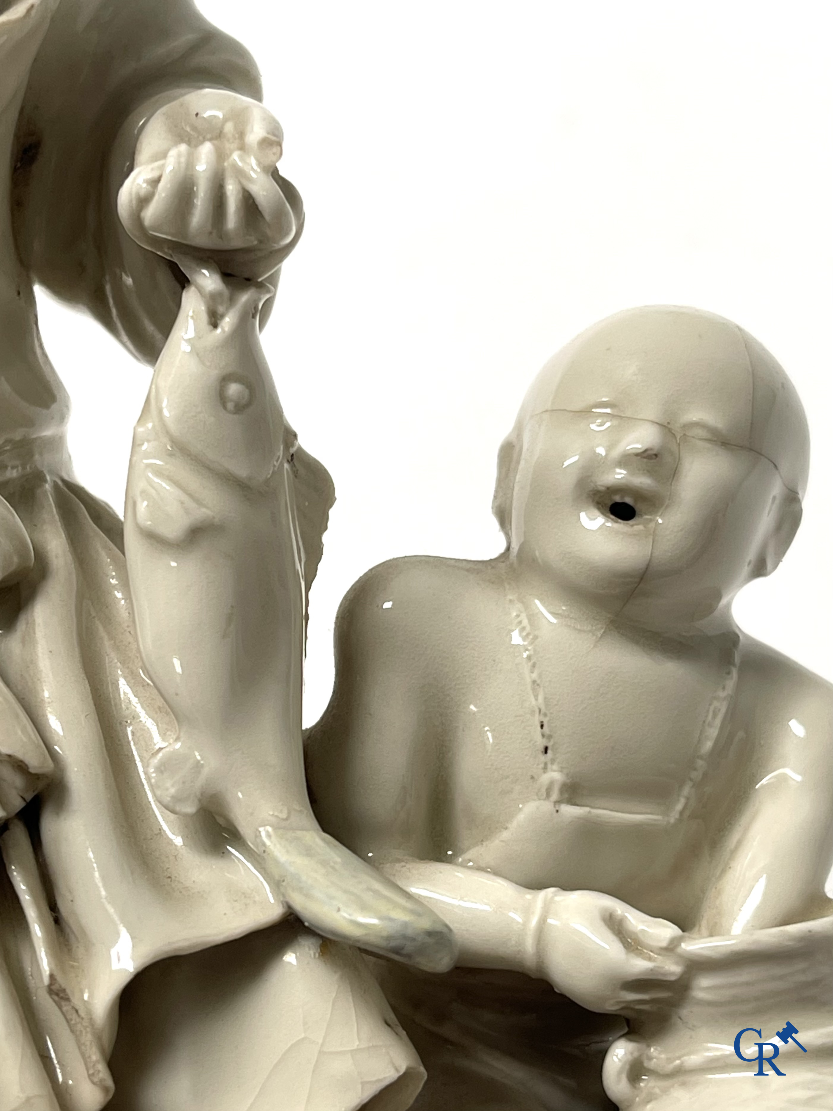 Asian Art. China. A group in blanc de Chine. 18th century.