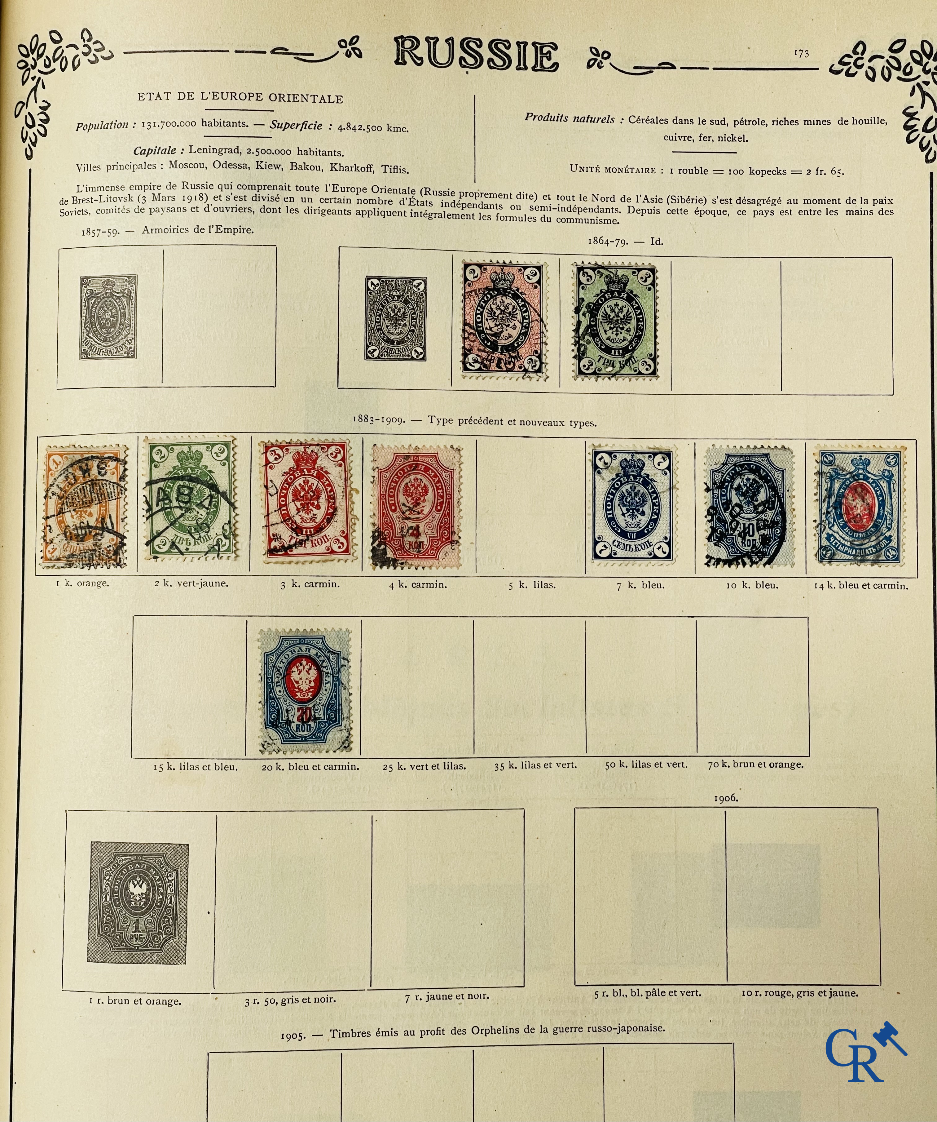 Philately. Yvert & Tellier. Album Historique & Géographique de Timbres-Poste des cinq Parties du Monde. 9ème Edition.