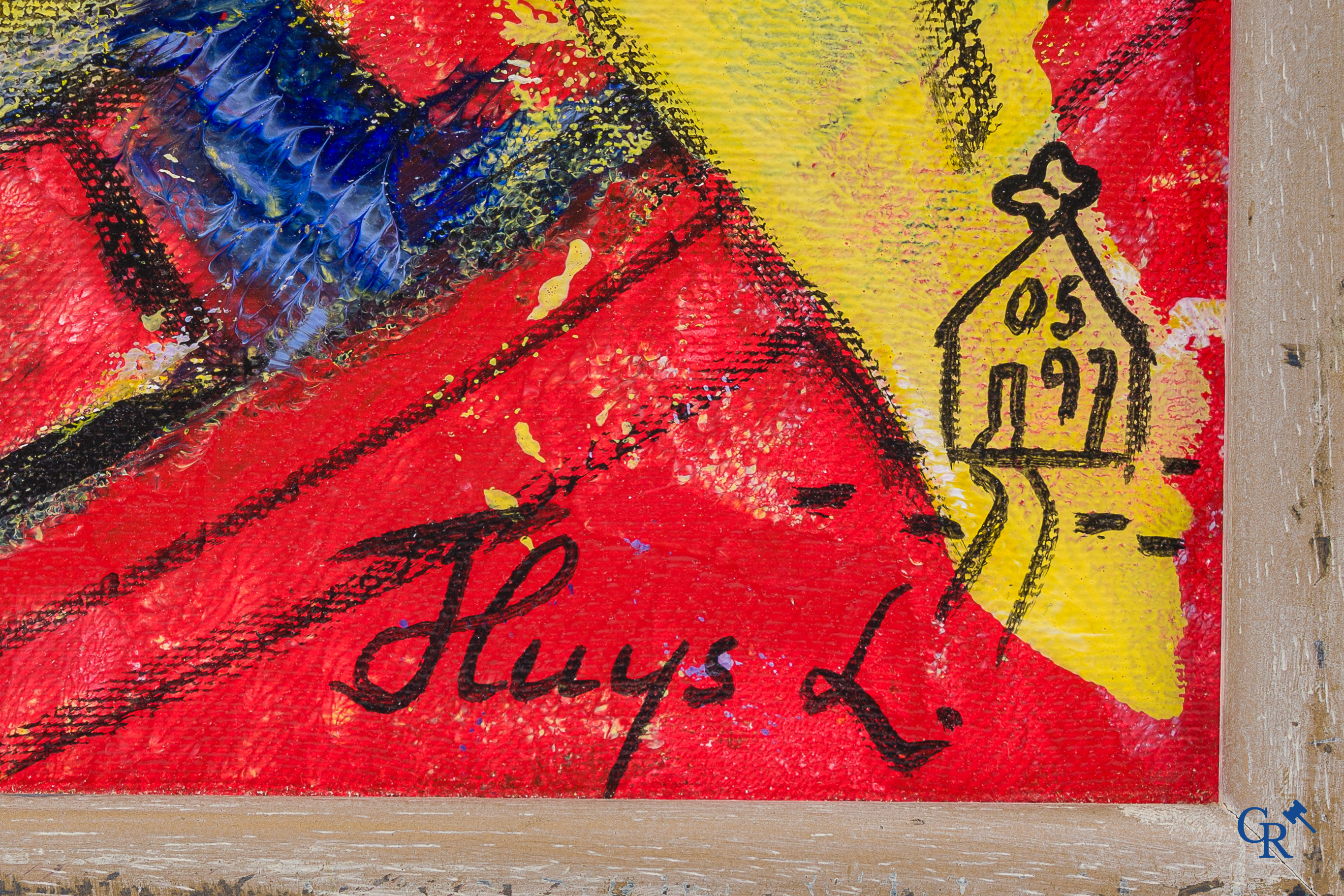 Ludo Huys (1947-2007) Cubist figures. Oil on canvas. Signed and dated 1997 lower right.