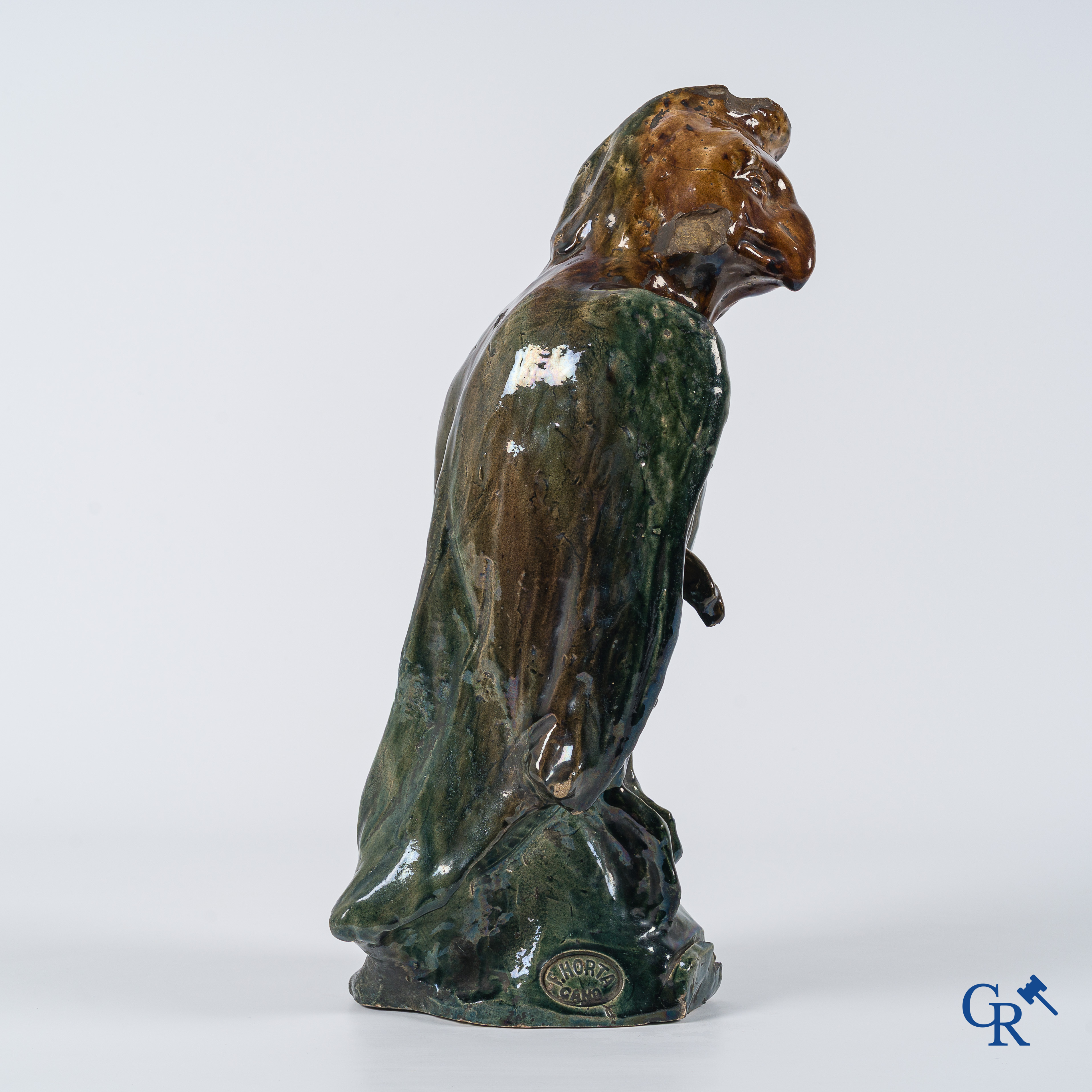Flemish pottery. Arthur Craco for the studios of Fréderic Horta. Stamp of the studio F. Horta Gand. Circa 1900.