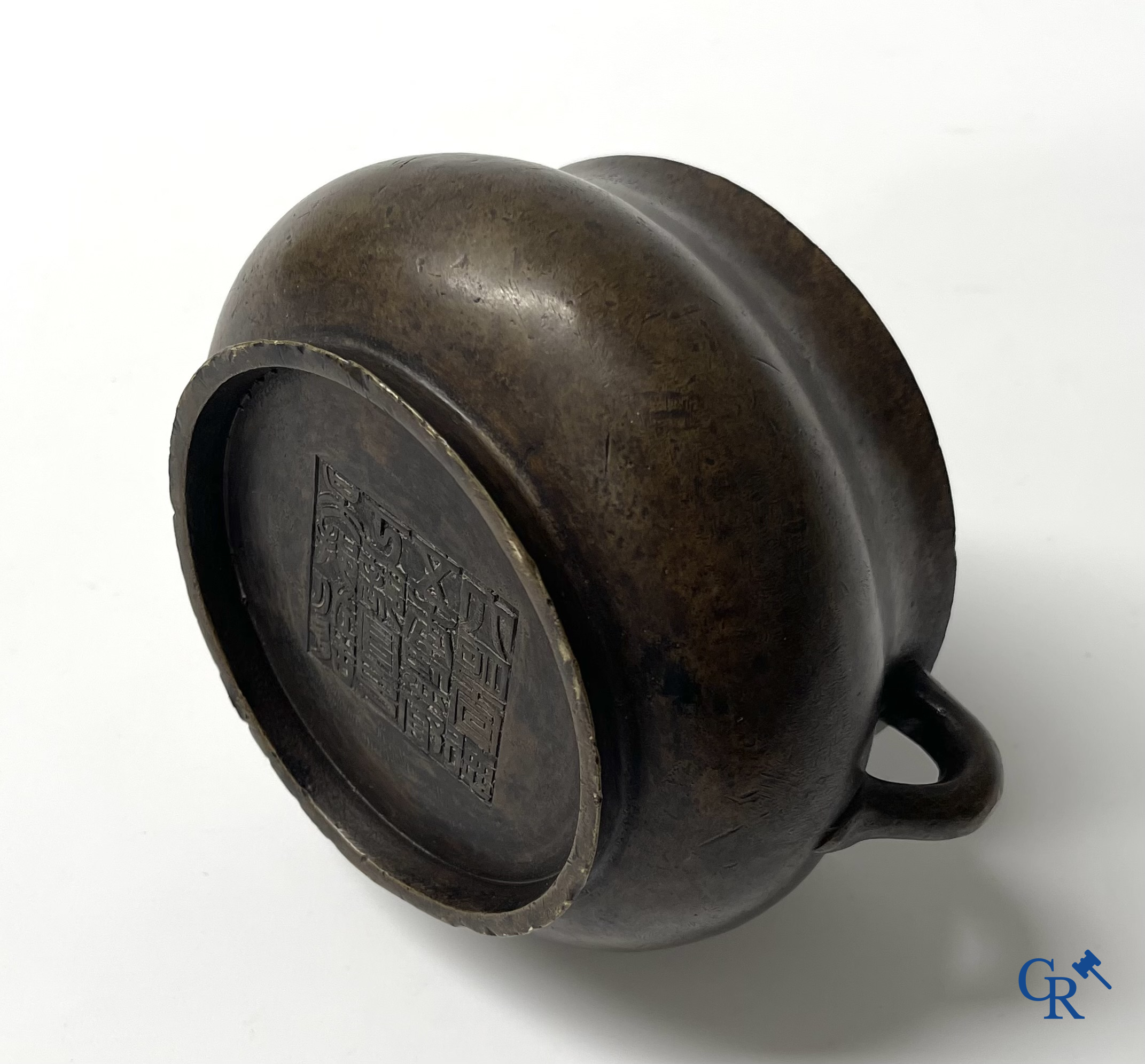 Asian Art. A Chinese bronze incense burner. Marked.