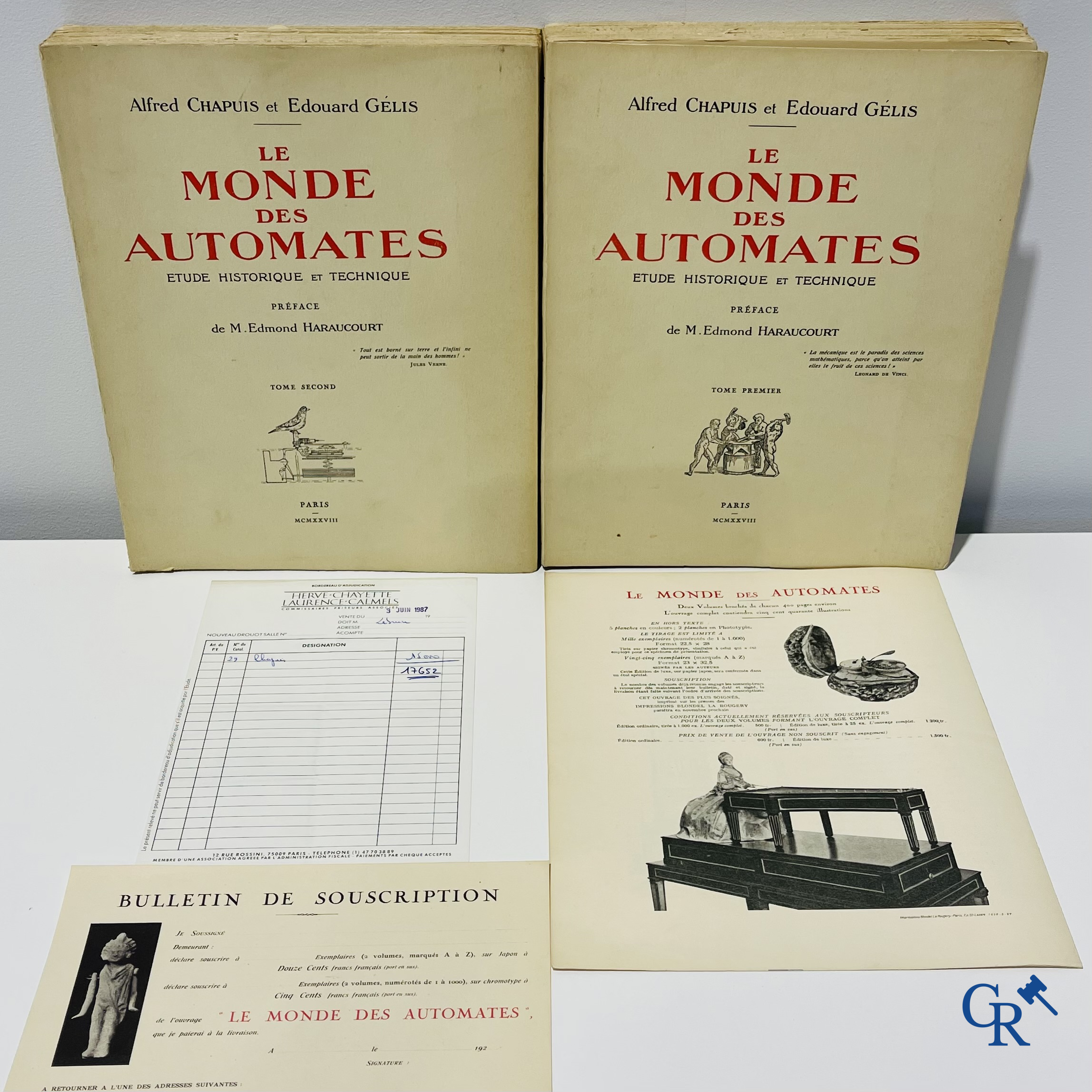 Automates. Rare edition of "Le monde des automates." Alfred Chapuis et Edouard Gélis. Paris 1928.