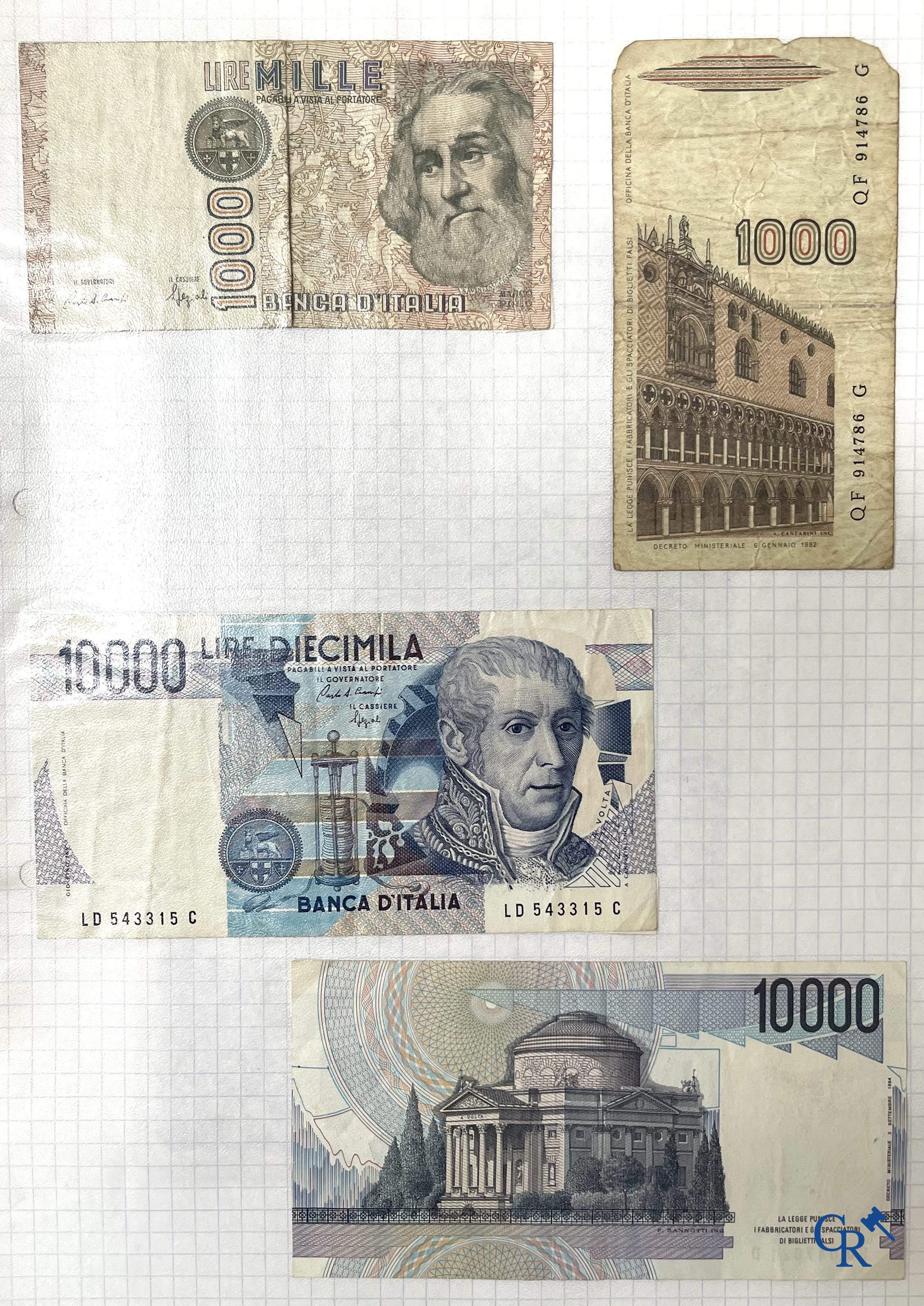 Old coins and banknotes. A large collection of old coins and banknotes. Multiple coins in silver.