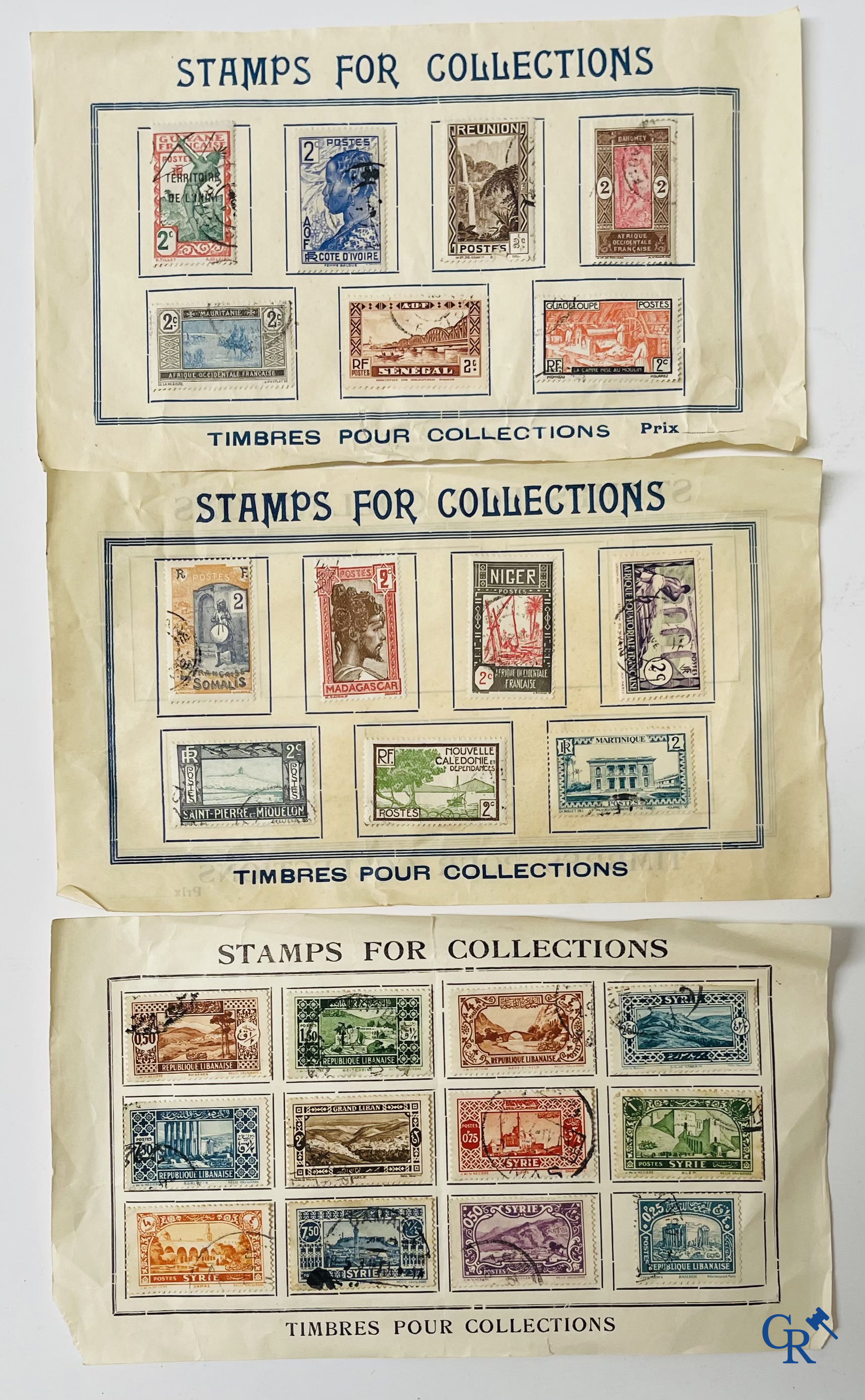 Philately. Album with various rare antique stamps, including early Belgian stamps.