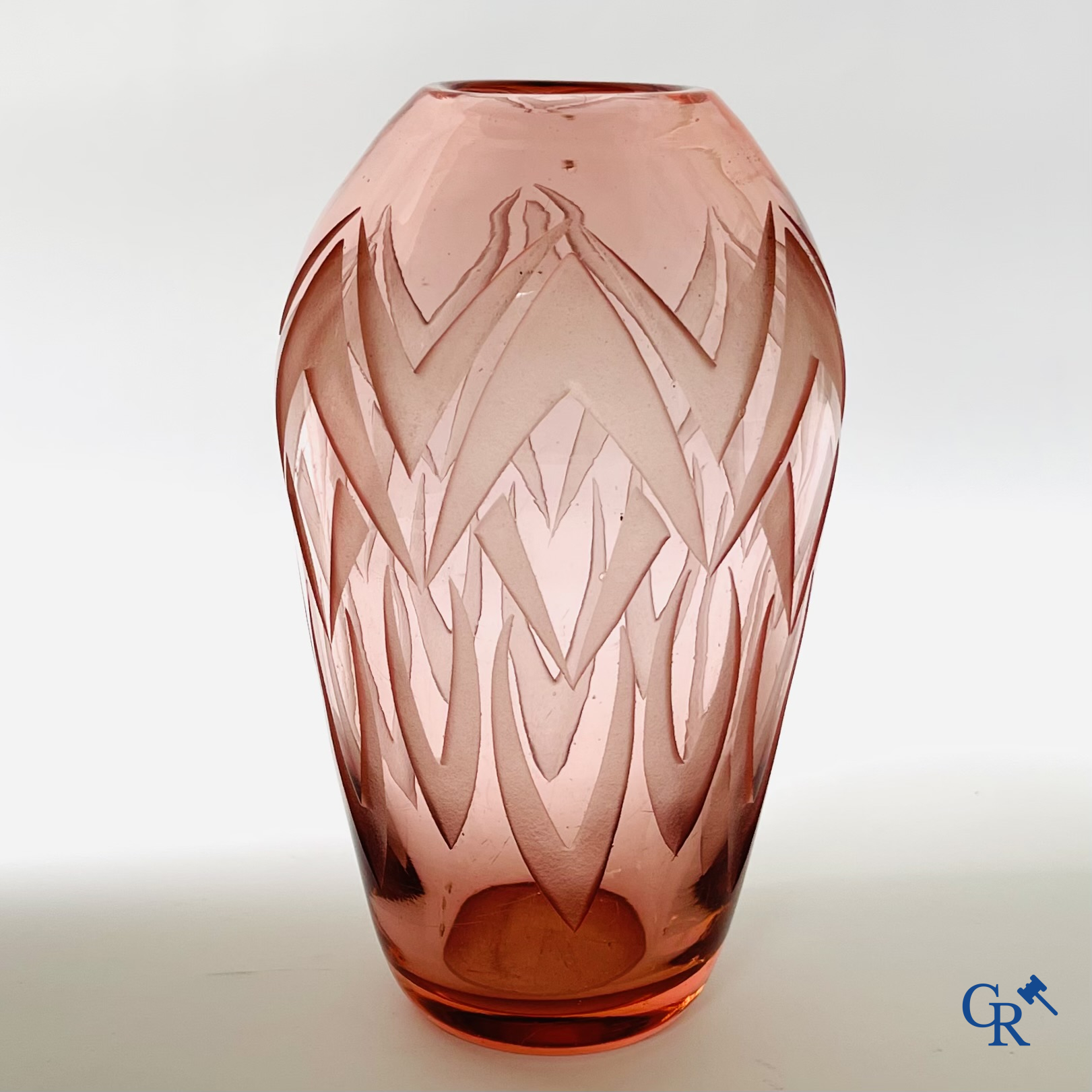 Francois Theodore Legras. A vase with cut motifs signed Legras. Art Deco period.