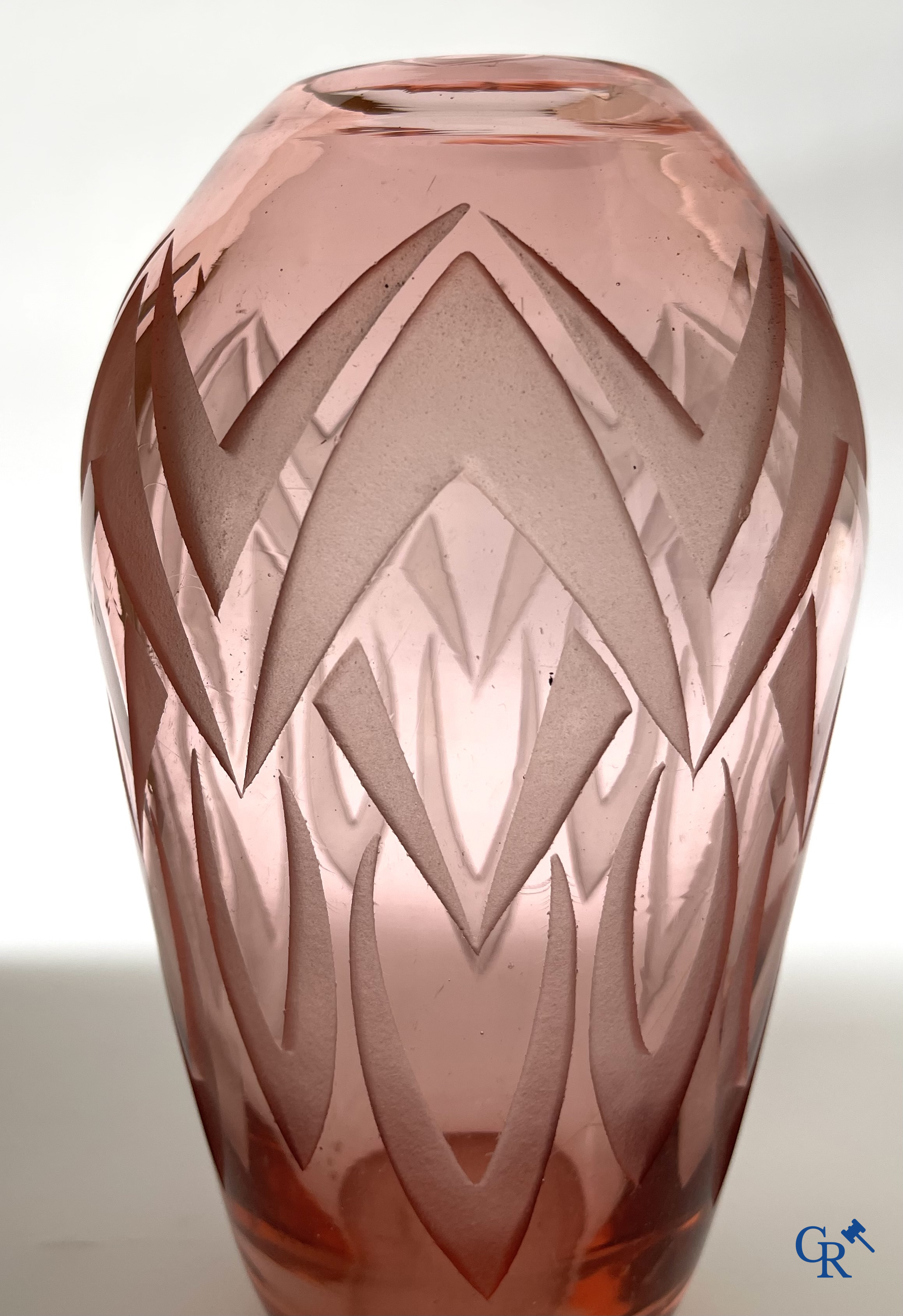 Francois Theodore Legras. A vase with cut motifs signed Legras. Art Deco period.