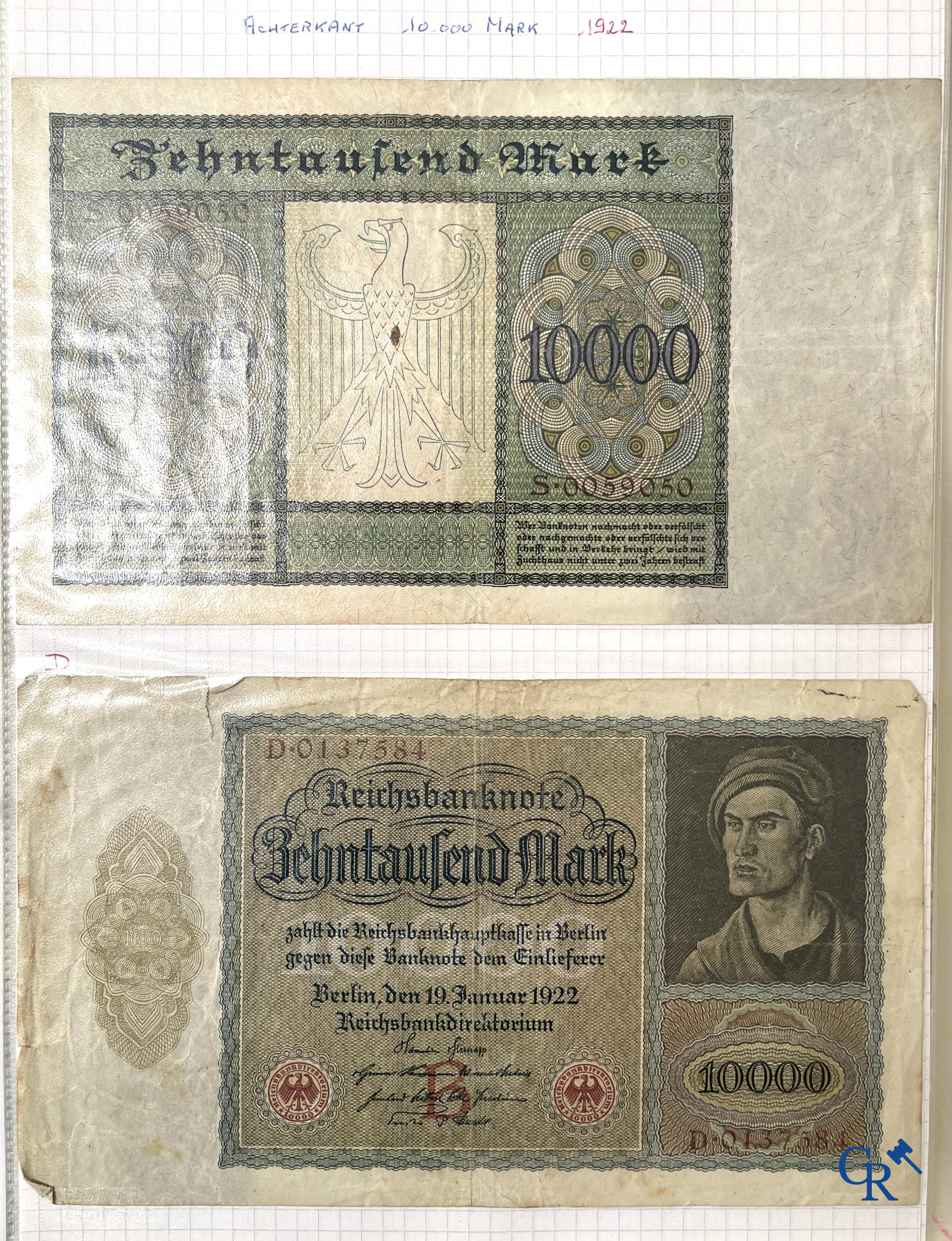 Old coins and banknotes. A large collection of old coins and banknotes. Multiple coins in silver.