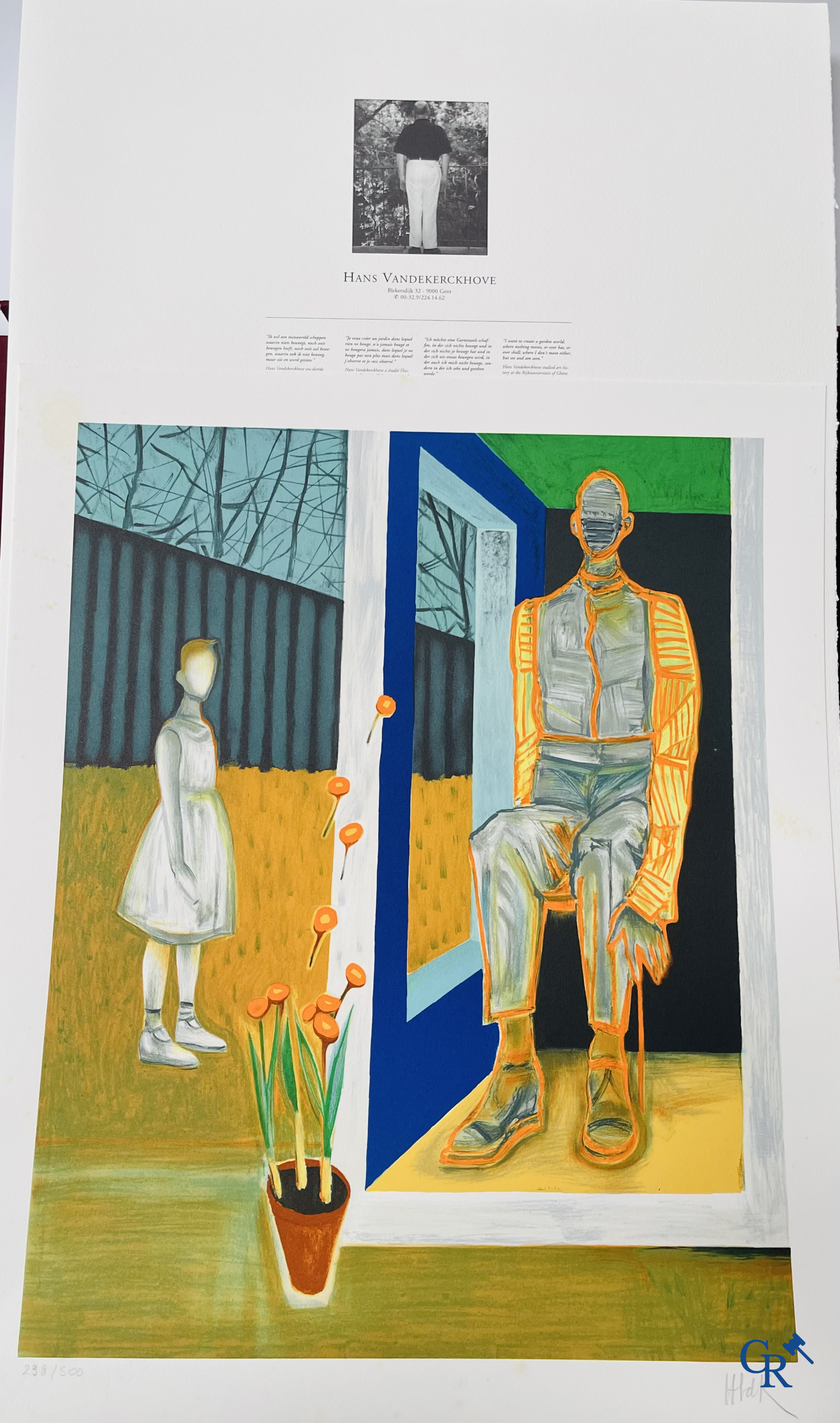 Flemish Art. Portfolio in canvas box with 10 lithographs. Signed and numbered 238/500.
