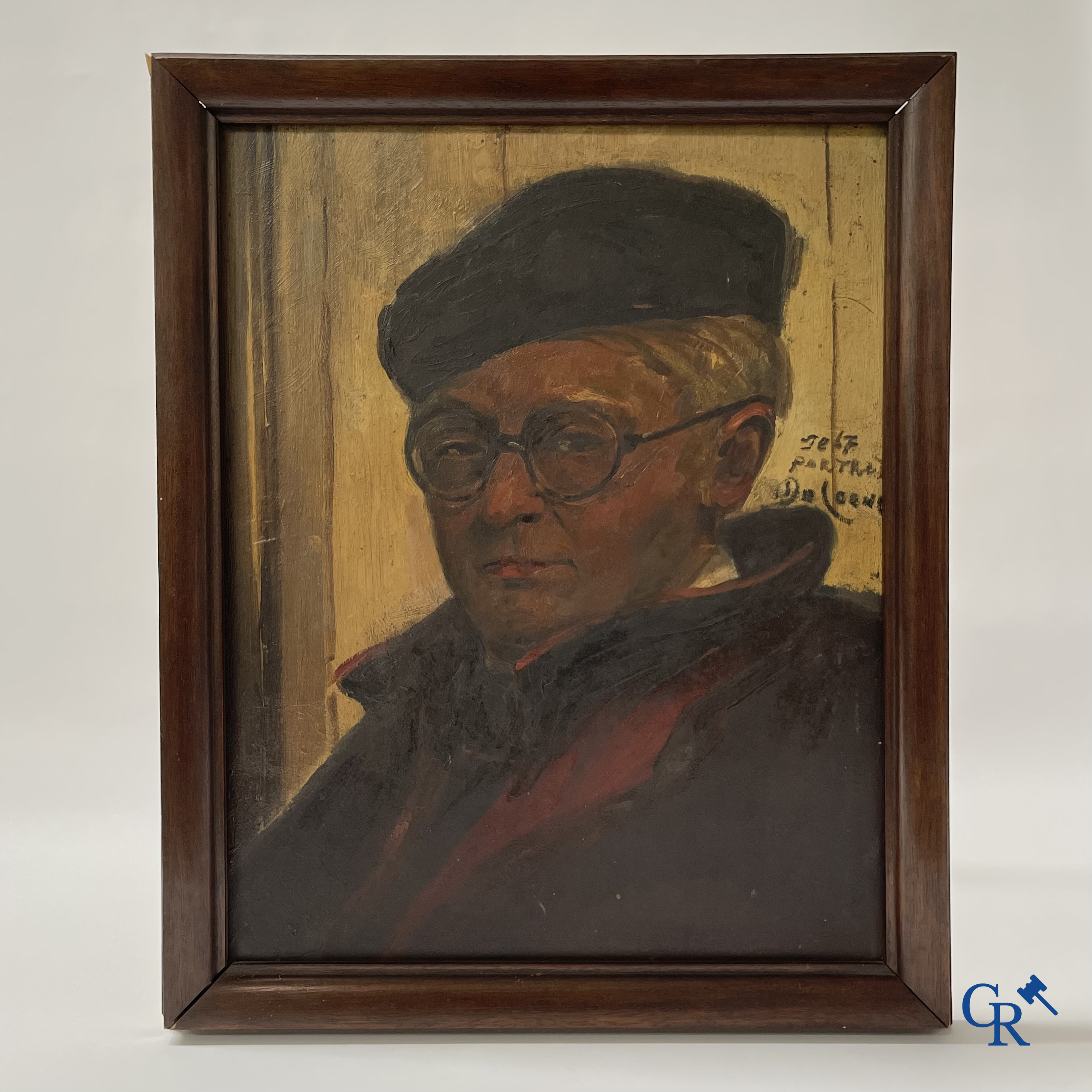 Joseph François De Coene (1875-1950) Zelf portret. Olie op paneel. Gesigneerd De Coene.