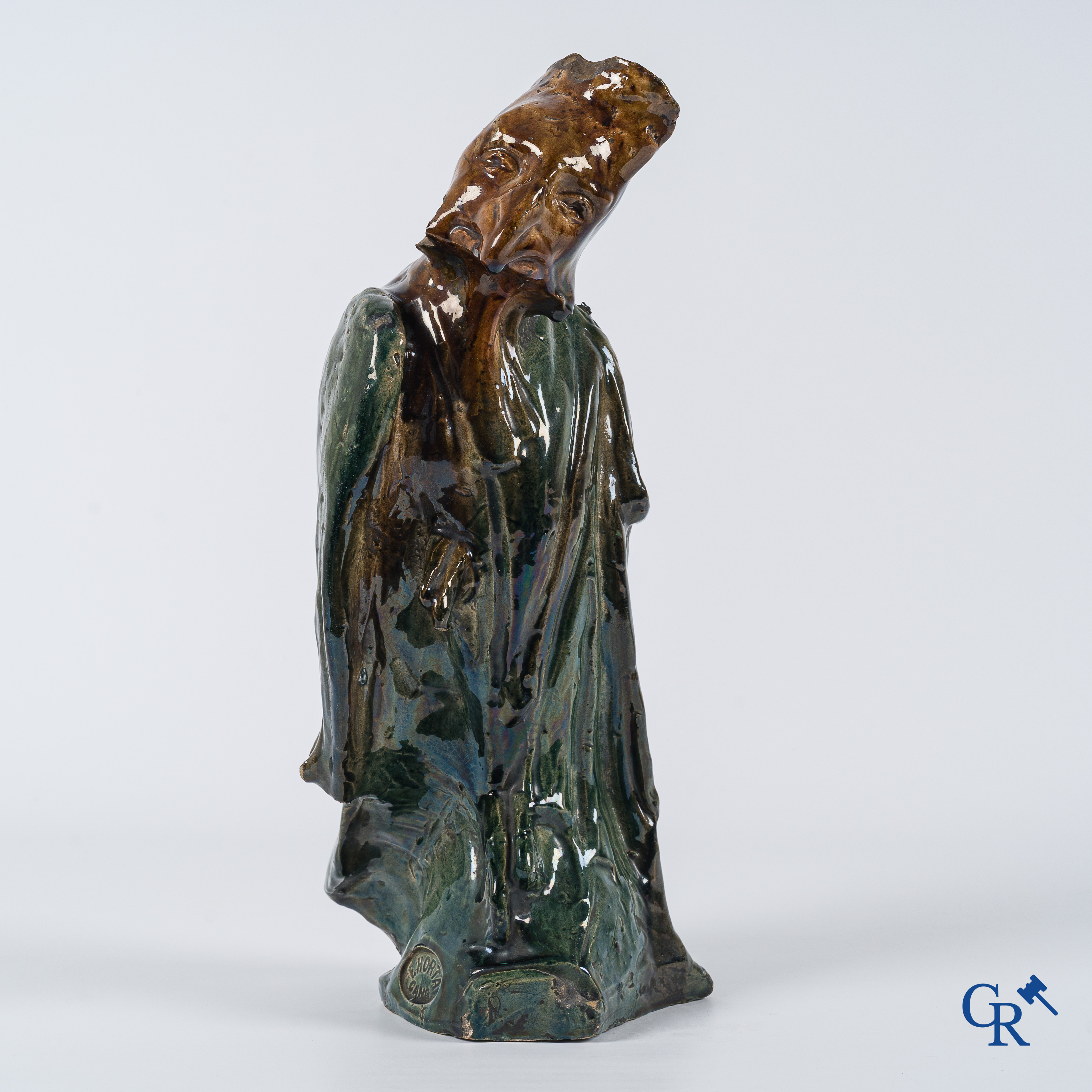 Flemish pottery. Arthur Craco for the studios of Fréderic Horta. Stamp of the studio F. Horta Gand. Circa 1900.