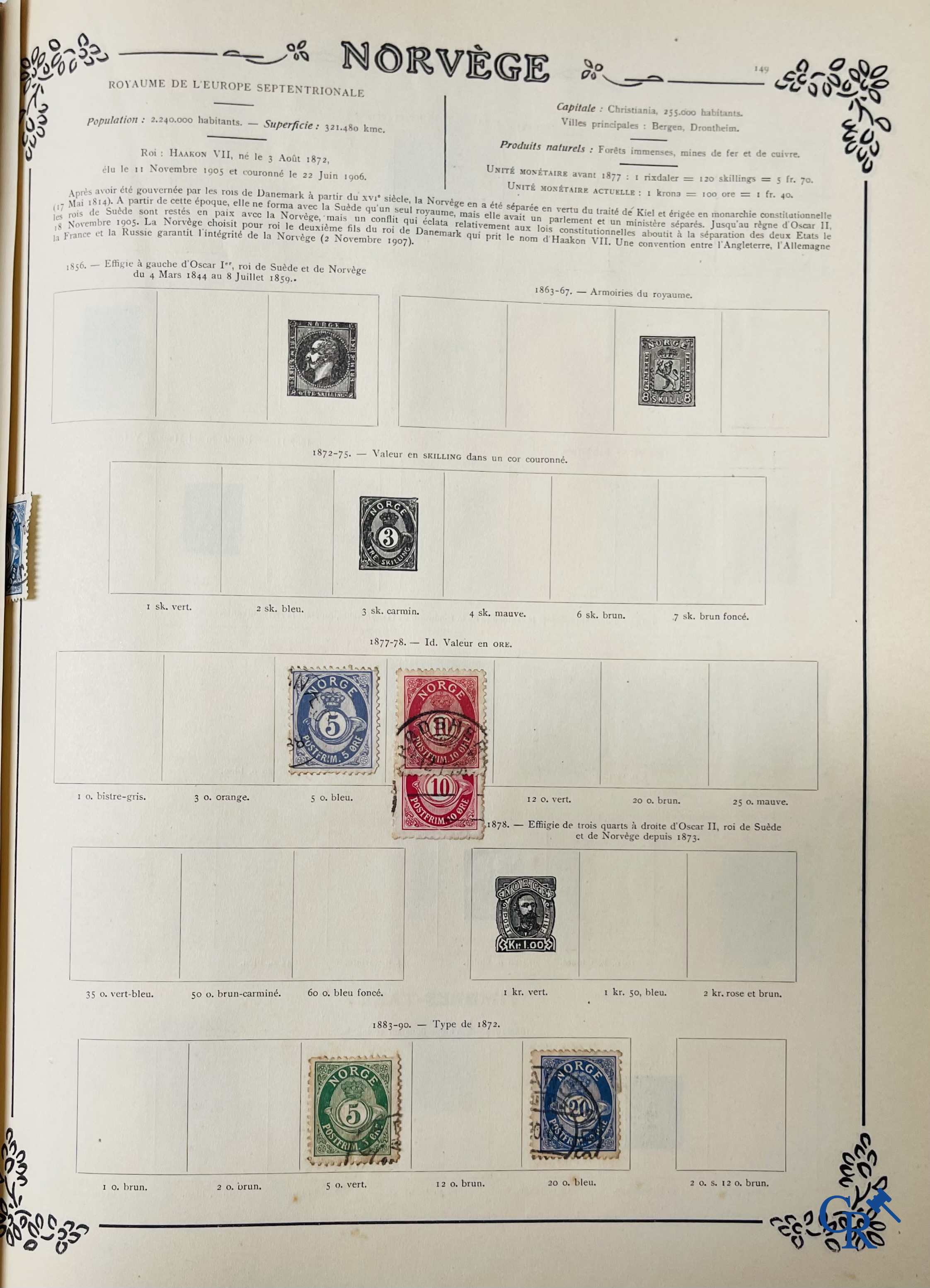Philately. Yvert & Tellier. Album Historique & Géographique de Timbres-Poste des cinq Parties du Monde. 9ème Edition.