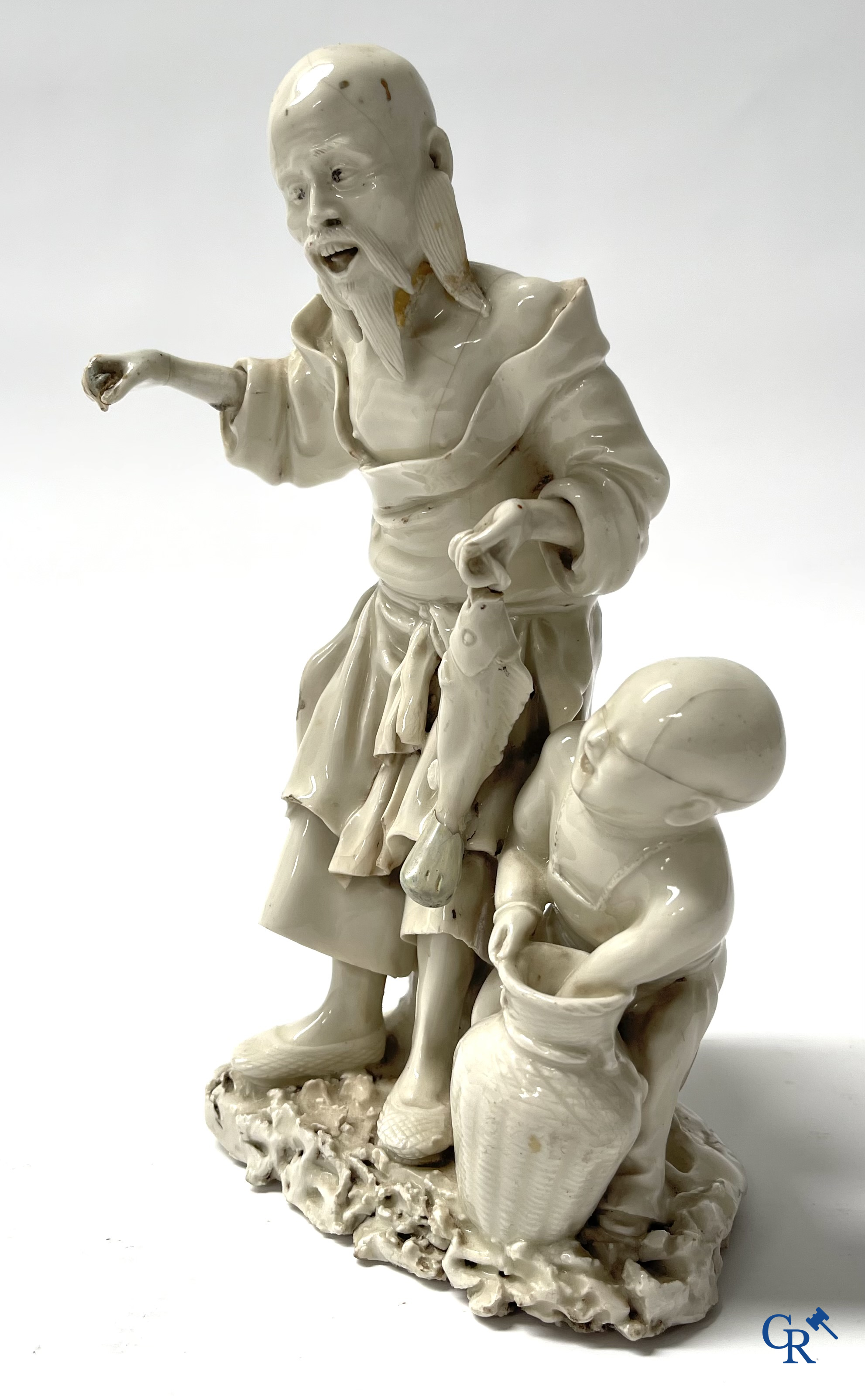 Asian Art. China. A group in blanc de Chine. 18th century.
