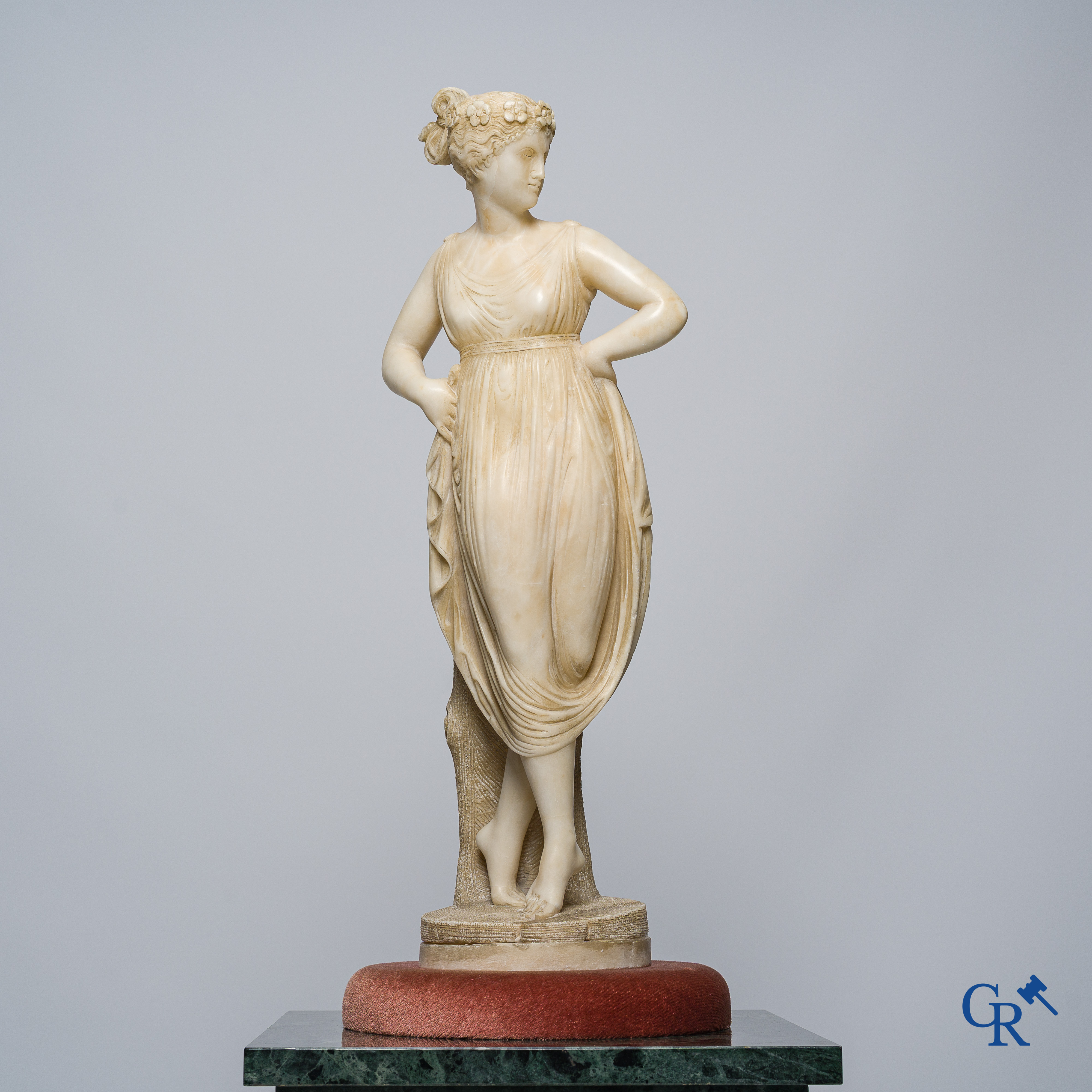 After a model by Antonio Canova. Sculpted alabaster. Circa 1900.