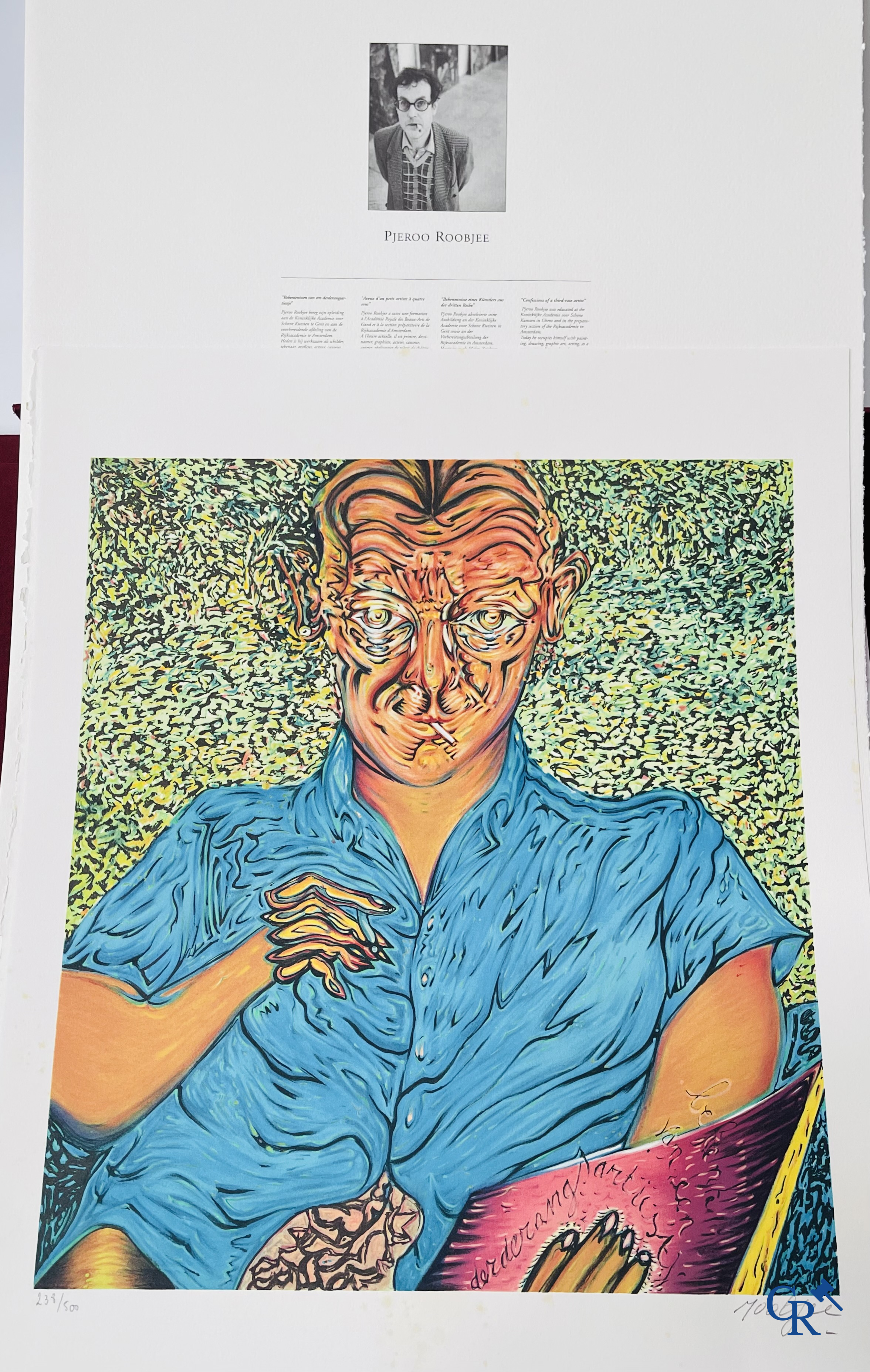 Flemish Art. Portfolio in canvas box with 10 lithographs. Signed and numbered 238/500.
