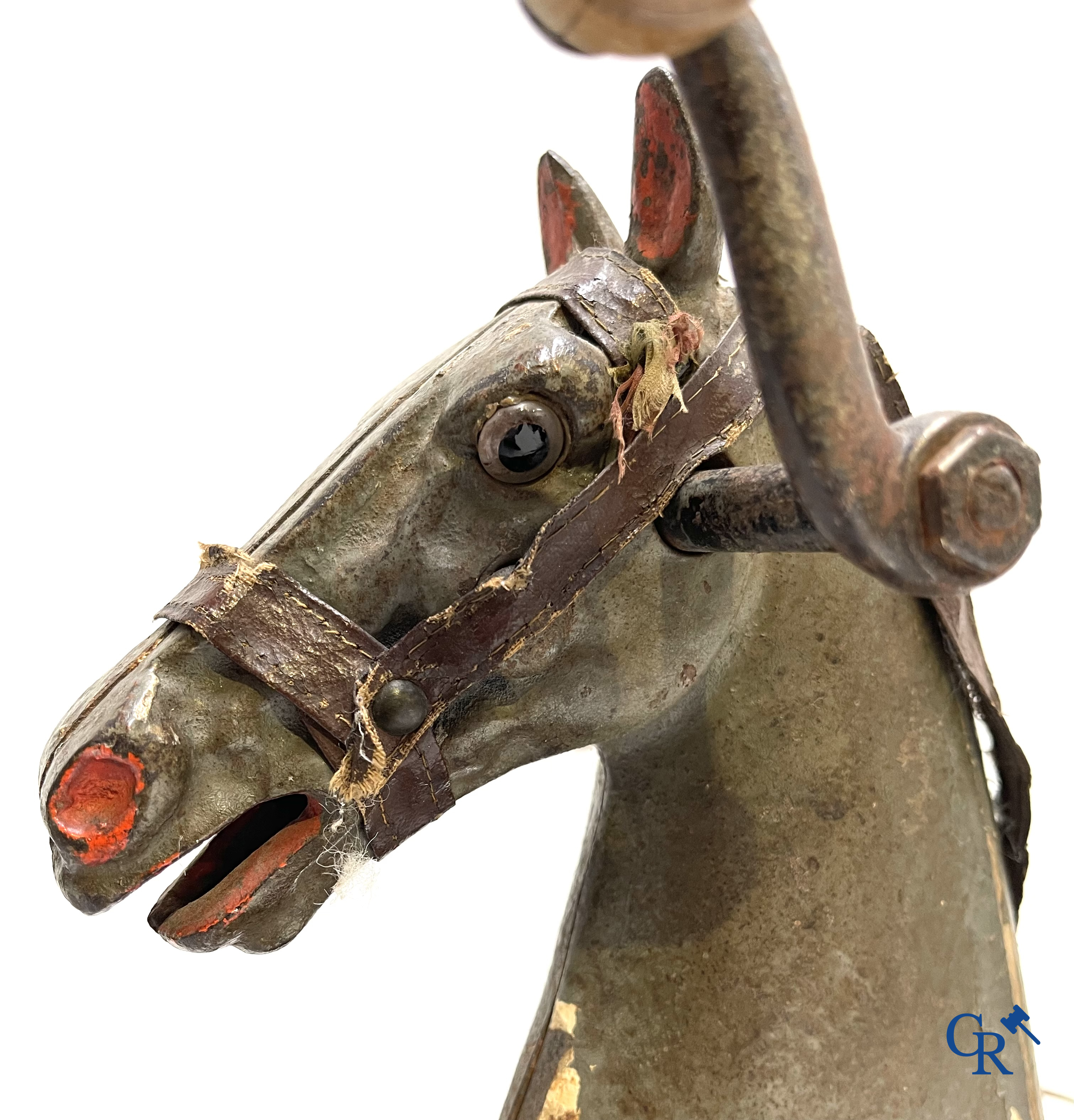 Old toys. Napoleon III bicycle horse or tricycle in wood and metal. Around 1880.