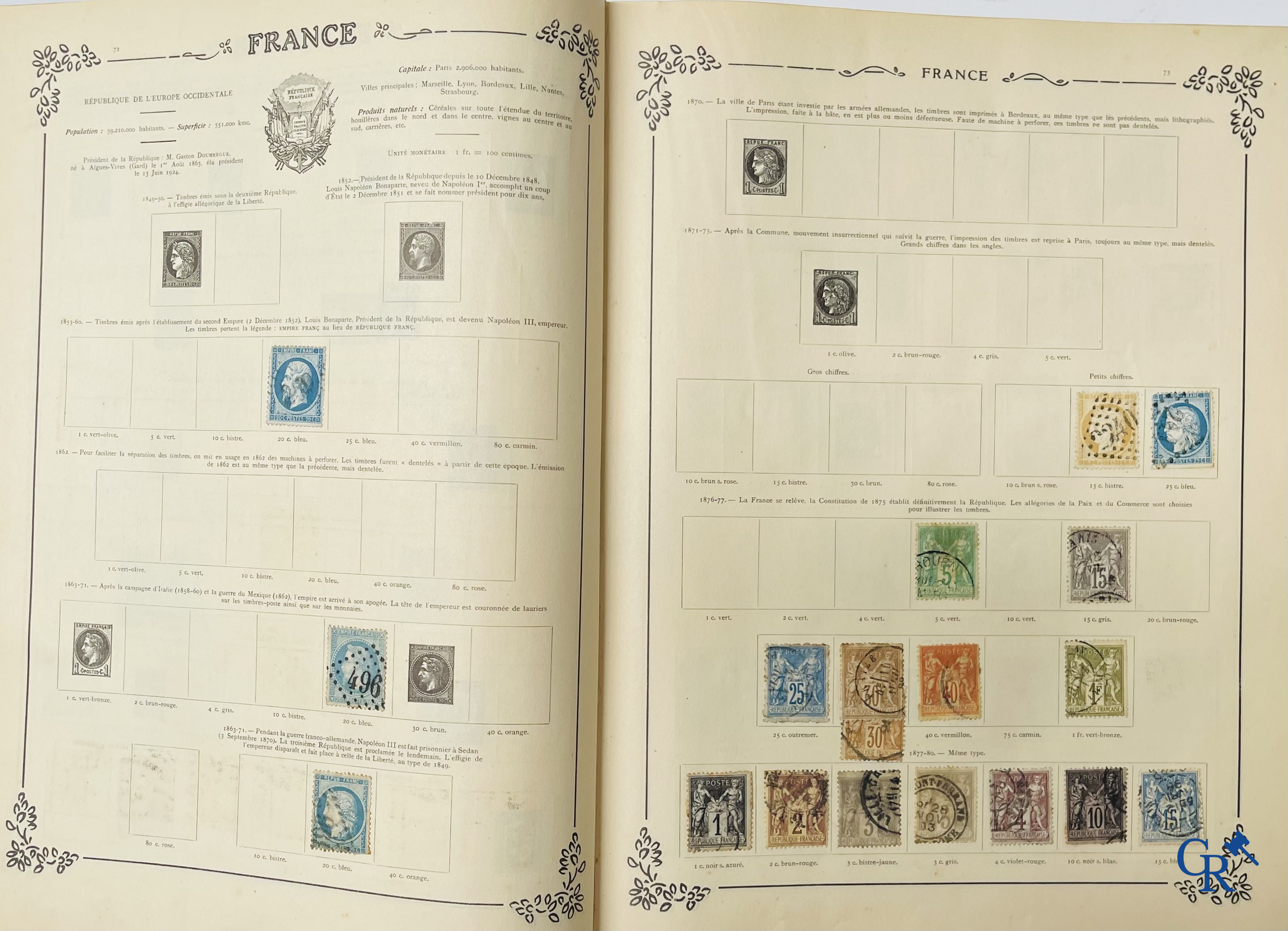 Philately. Yvert & Tellier. Album Historique & Géographique de Timbres-Poste des cinq Parties du Monde. 9ème Edition.