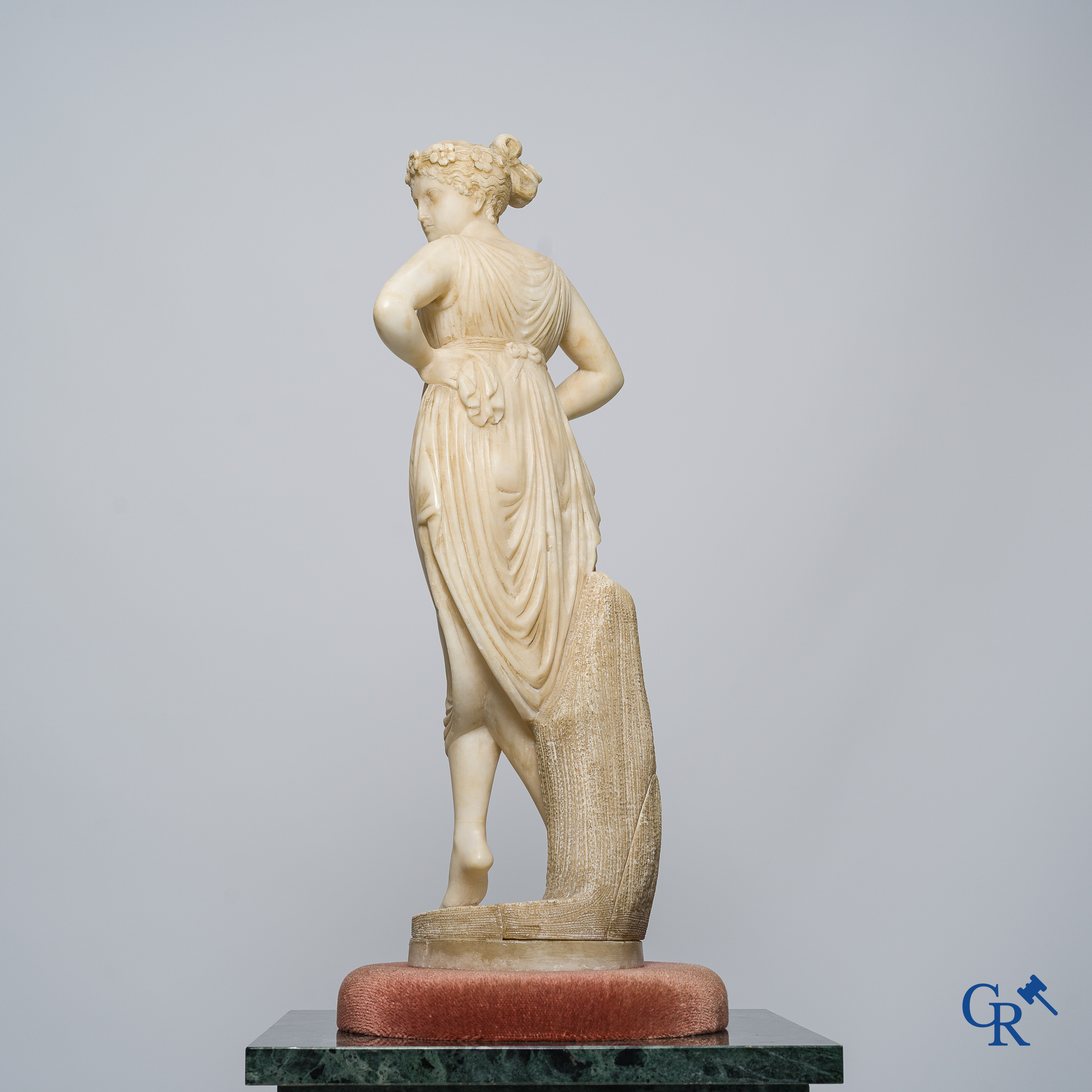After a model by Antonio Canova. Sculpted alabaster. Circa 1900.