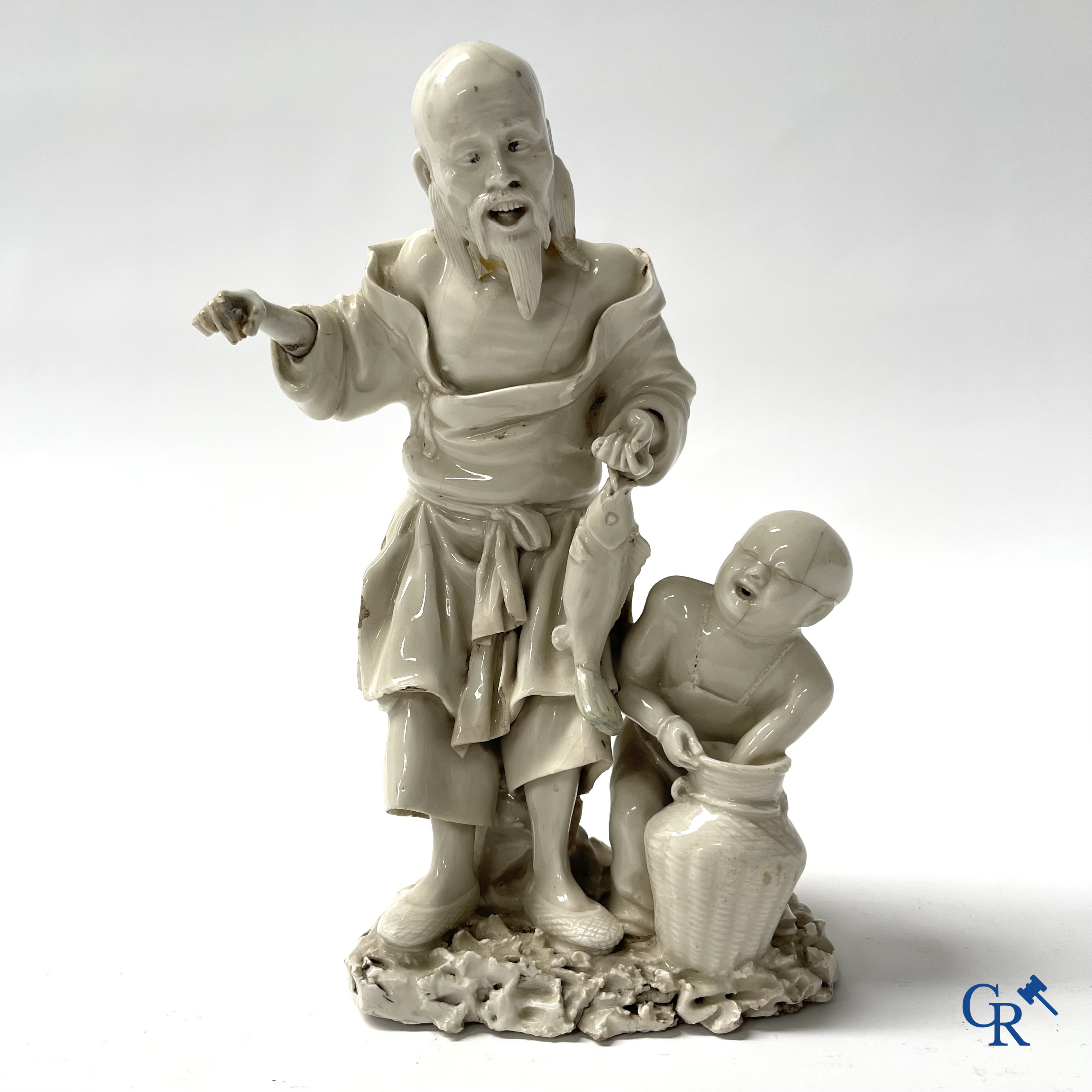 Asian Art. China. A group in blanc de Chine. 18th century.