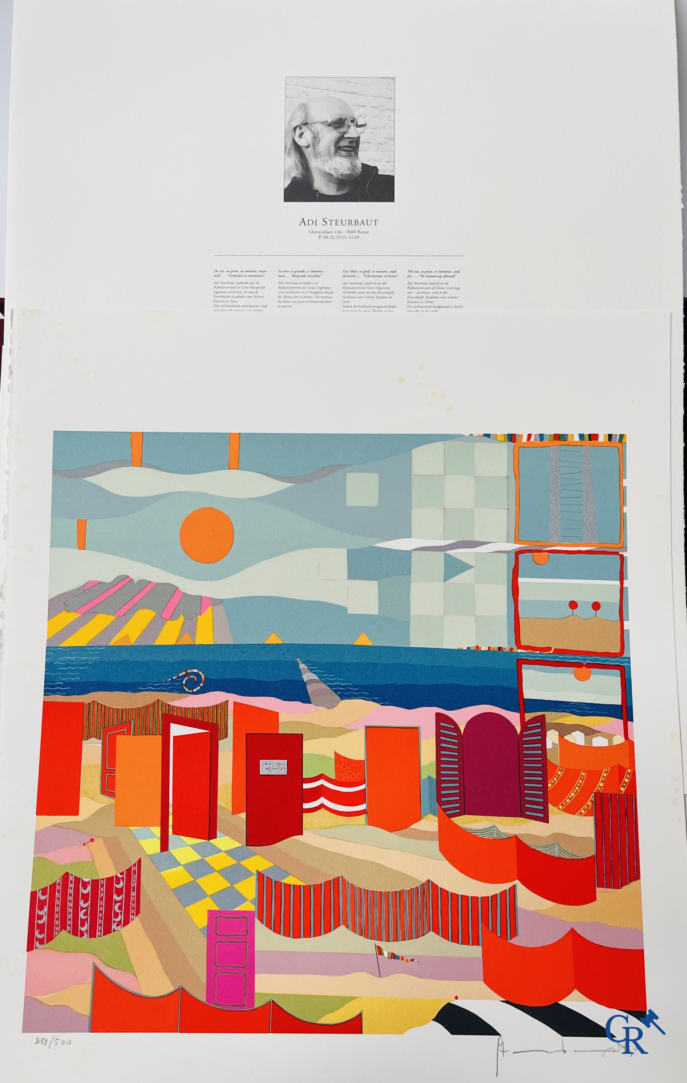 Flemish Art. Portfolio in canvas box with 10 lithographs. Signed and numbered 238/500.