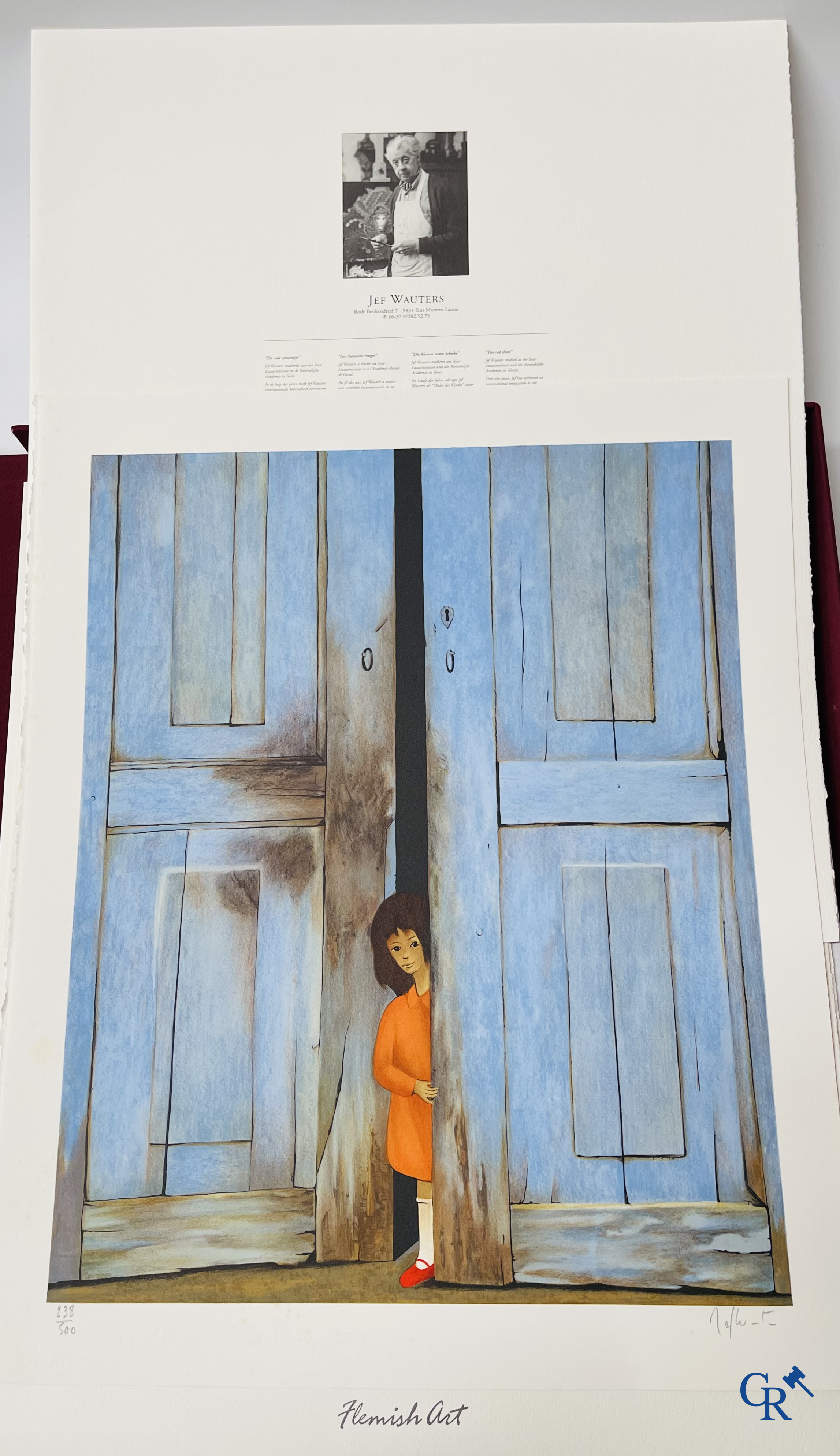 Flemish Art. Portfolio in canvas box with 10 lithographs. Signed and numbered 238/500.