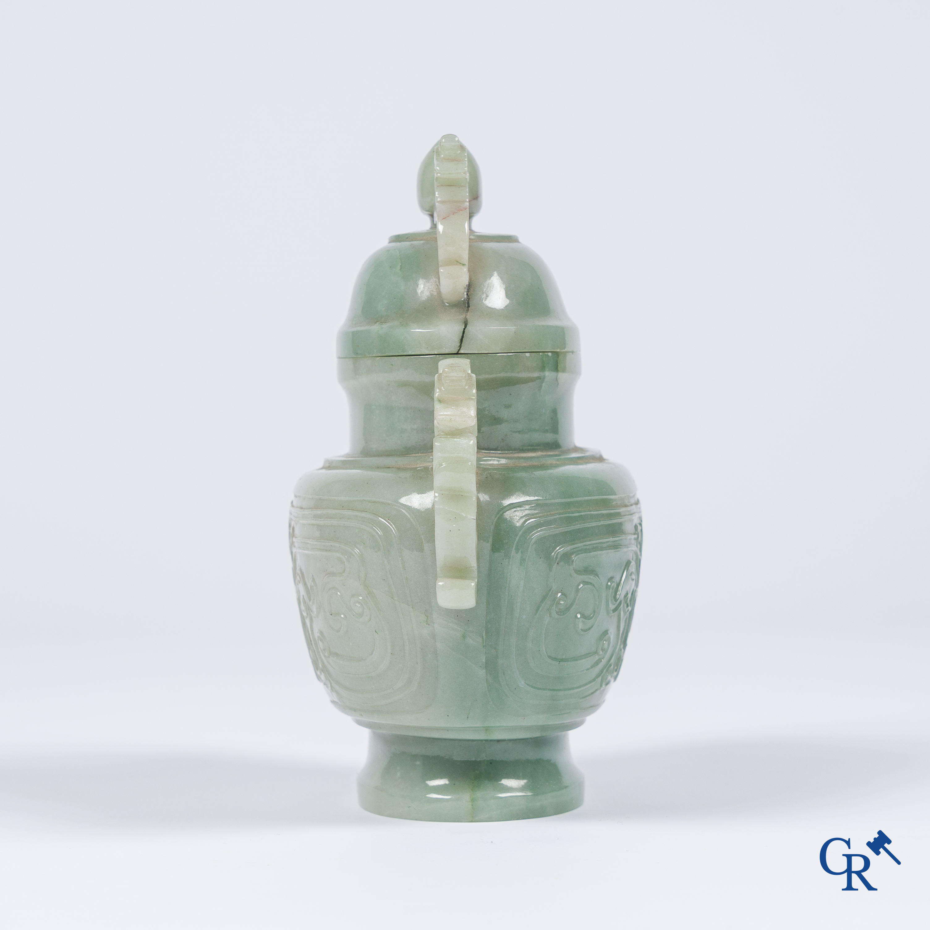 Asian art, a Chinese green jade censer.