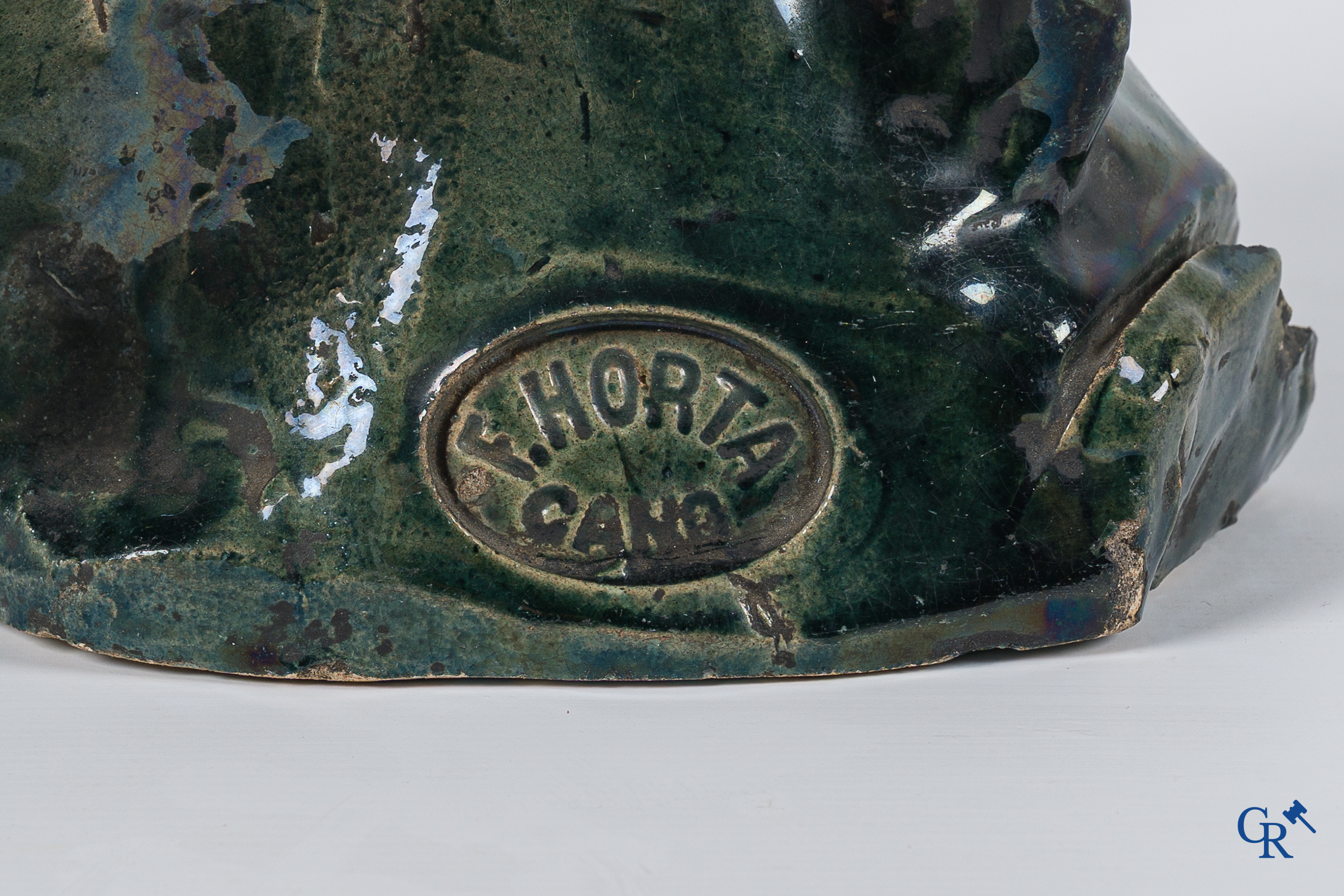 Flemish pottery. Arthur Craco for the studios of Fréderic Horta. Stamp of the studio F. Horta Gand. Circa 1900.