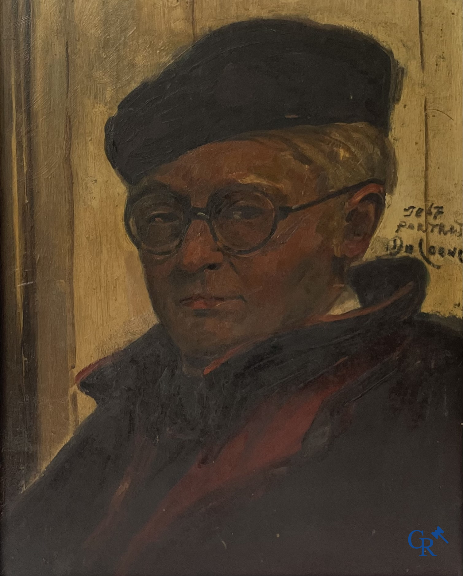 Joseph François De Coene (1875-1950) Zelf portret. Olie op paneel. Gesigneerd De Coene.