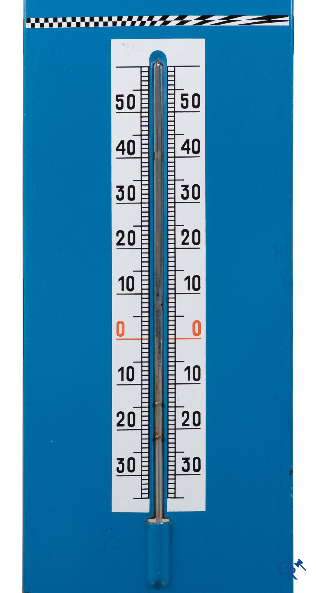 Pneus Kléber, enamel advertising thermometer for the Kléber tyre brand. Emaillerie Alsacienne Strasbourg.