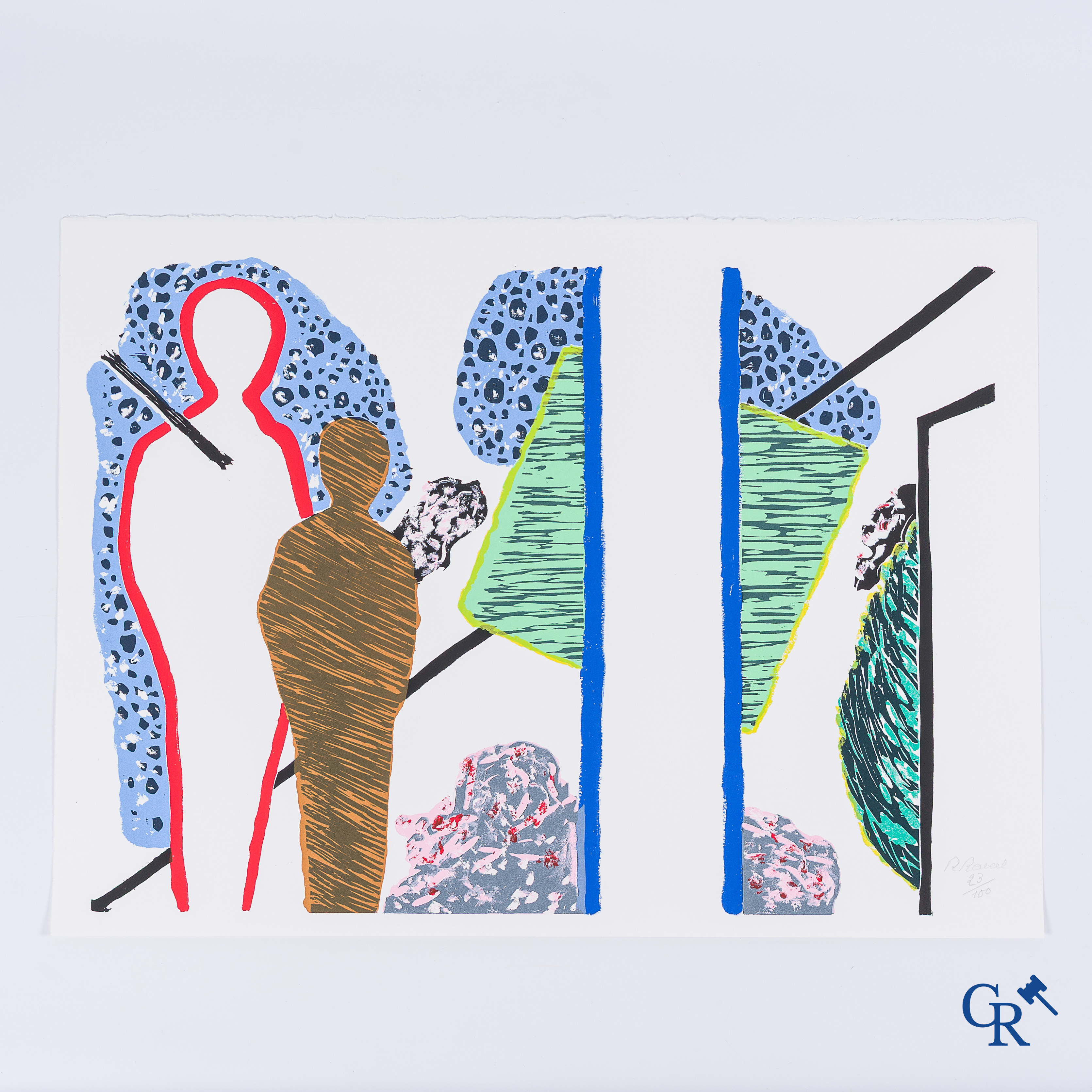 Roger Raveel (1921-2013) "A Théoule" Colour screen print. Signed and numbered 23/100.