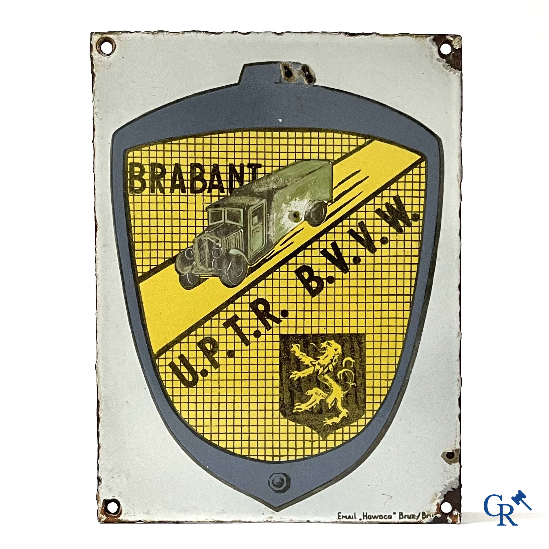 Enamel sign for the National Professional Association for the transporters U.P.T.R.